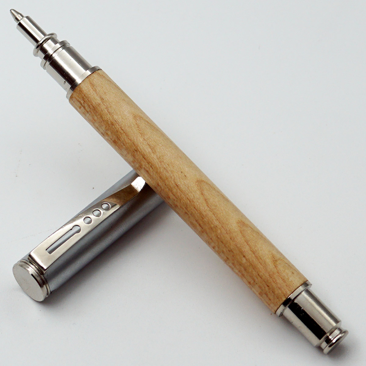 penhouse.in Wooden Body With Silver Clip Medium Tip Cap Type Ball Pen SKU24584