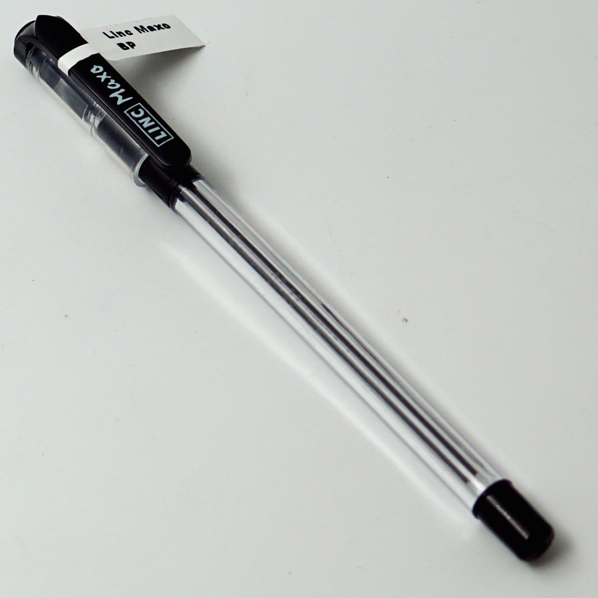 Linc Maxo Transparent Body With Black Clip Fine Tip Black Writing Cap Type Ball Pen SKU24592