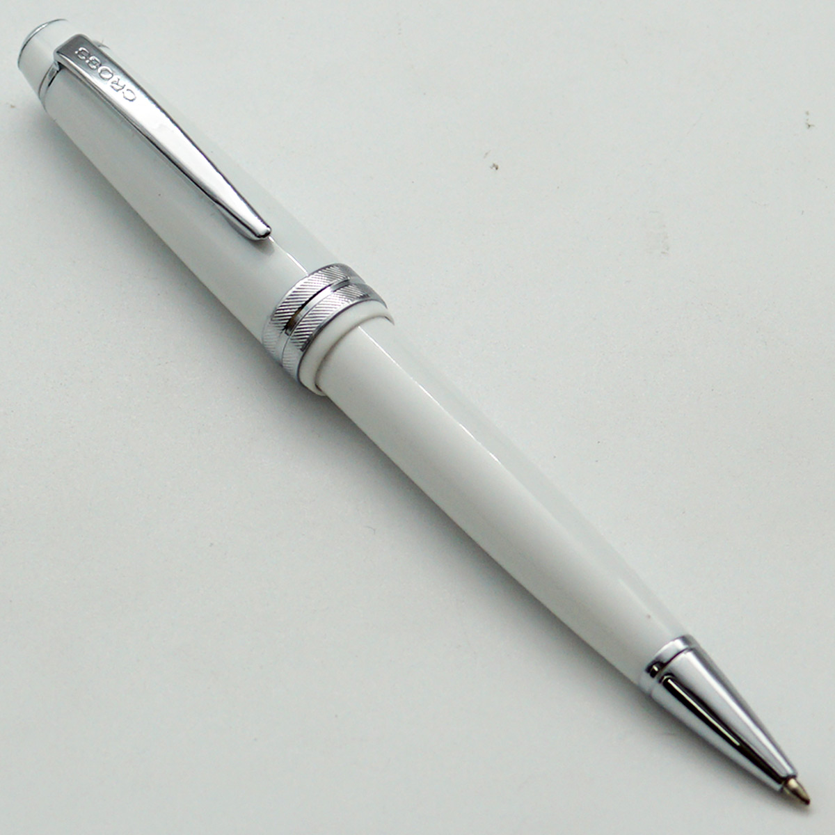 Cross Bailey White Color Body With Silver Clip Medium Tip Twist Type Ball Pen SKU24600