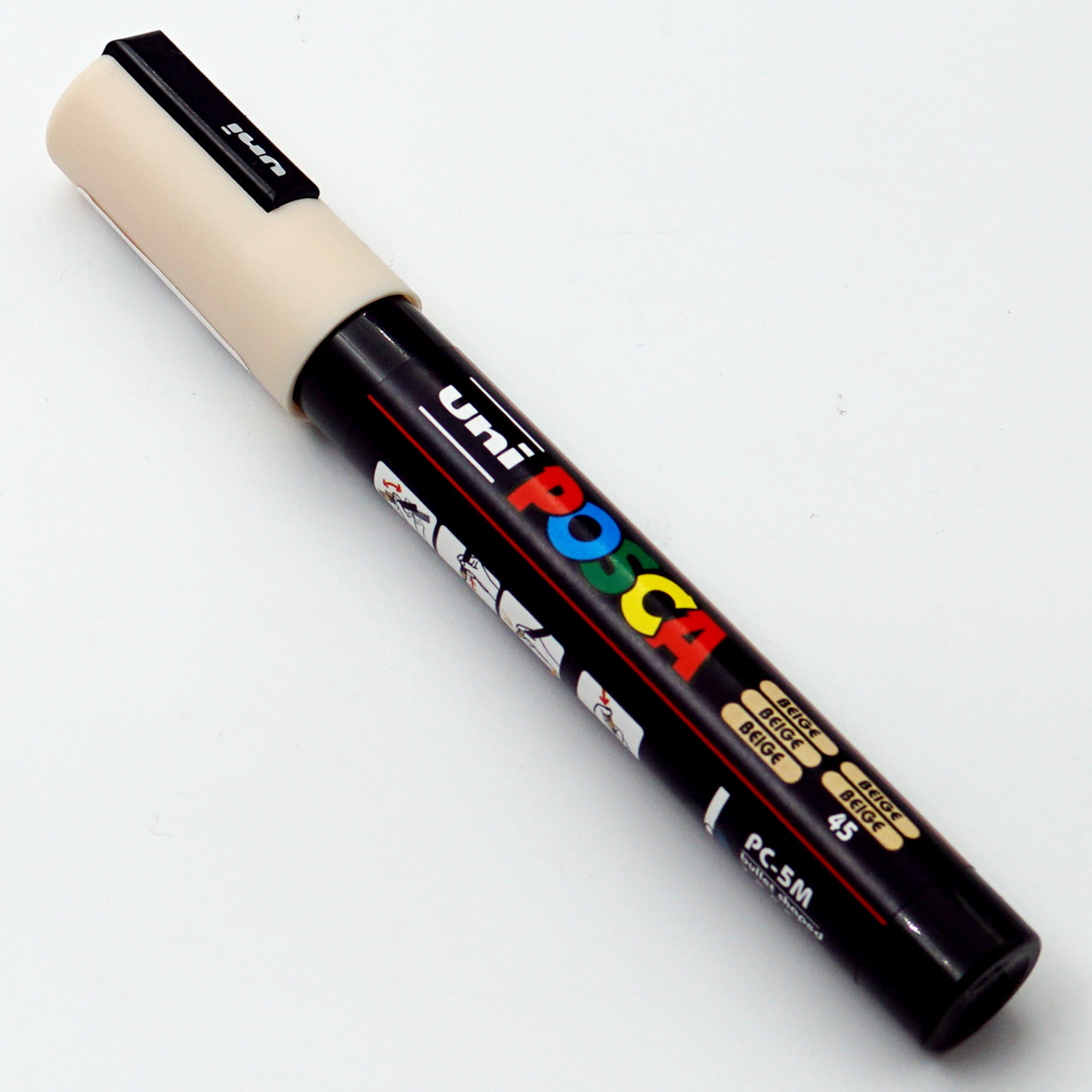 Uniball Posca PC-5M Bullet Medium Tip 1.8 - 2.5mm Beige Color and Water Based Paint Marker SKU24616