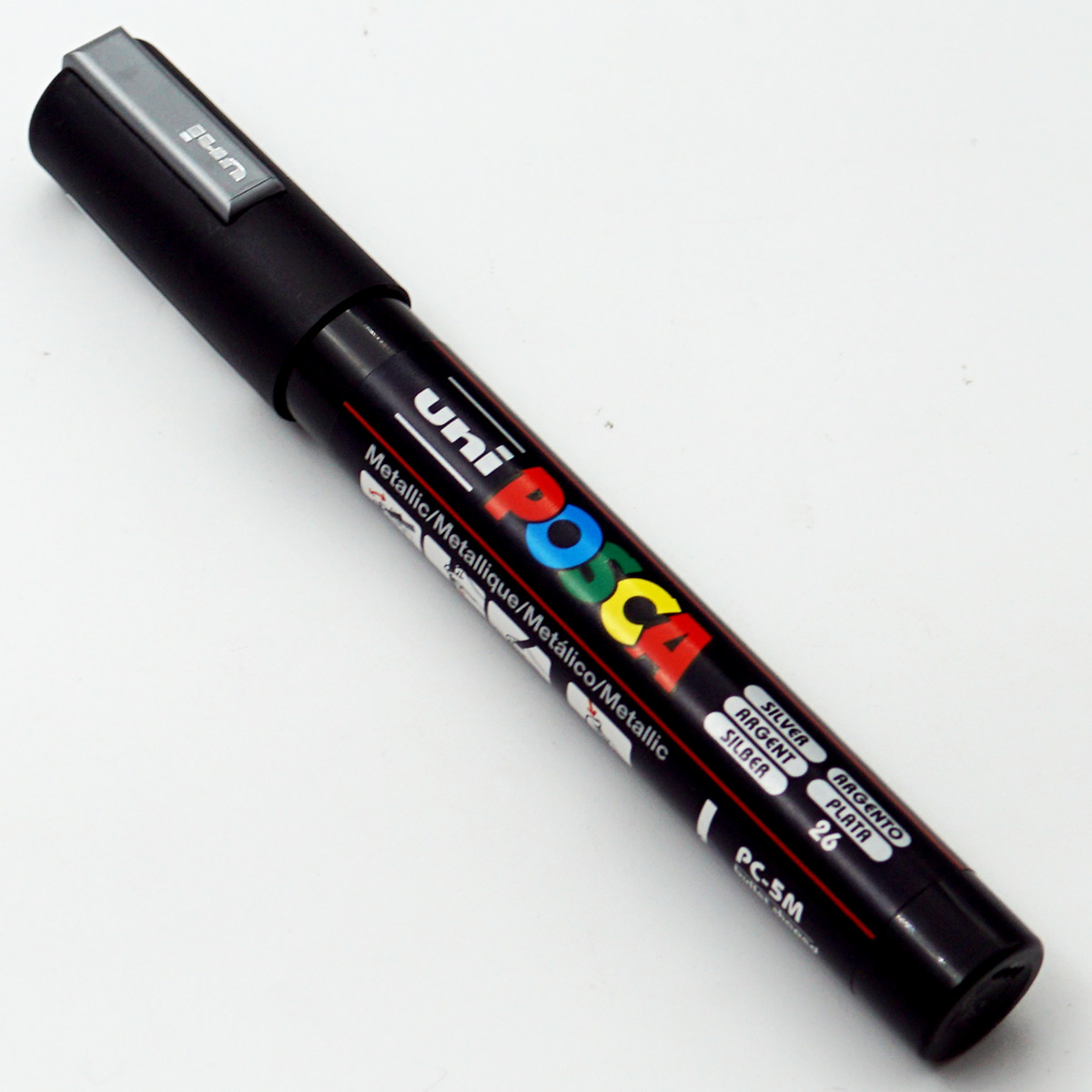 Uniball Posca PC-5M Bullet Medium Tip 1.8 - 2.5mm Silver Color and Water Based Paint Marker SKU24619