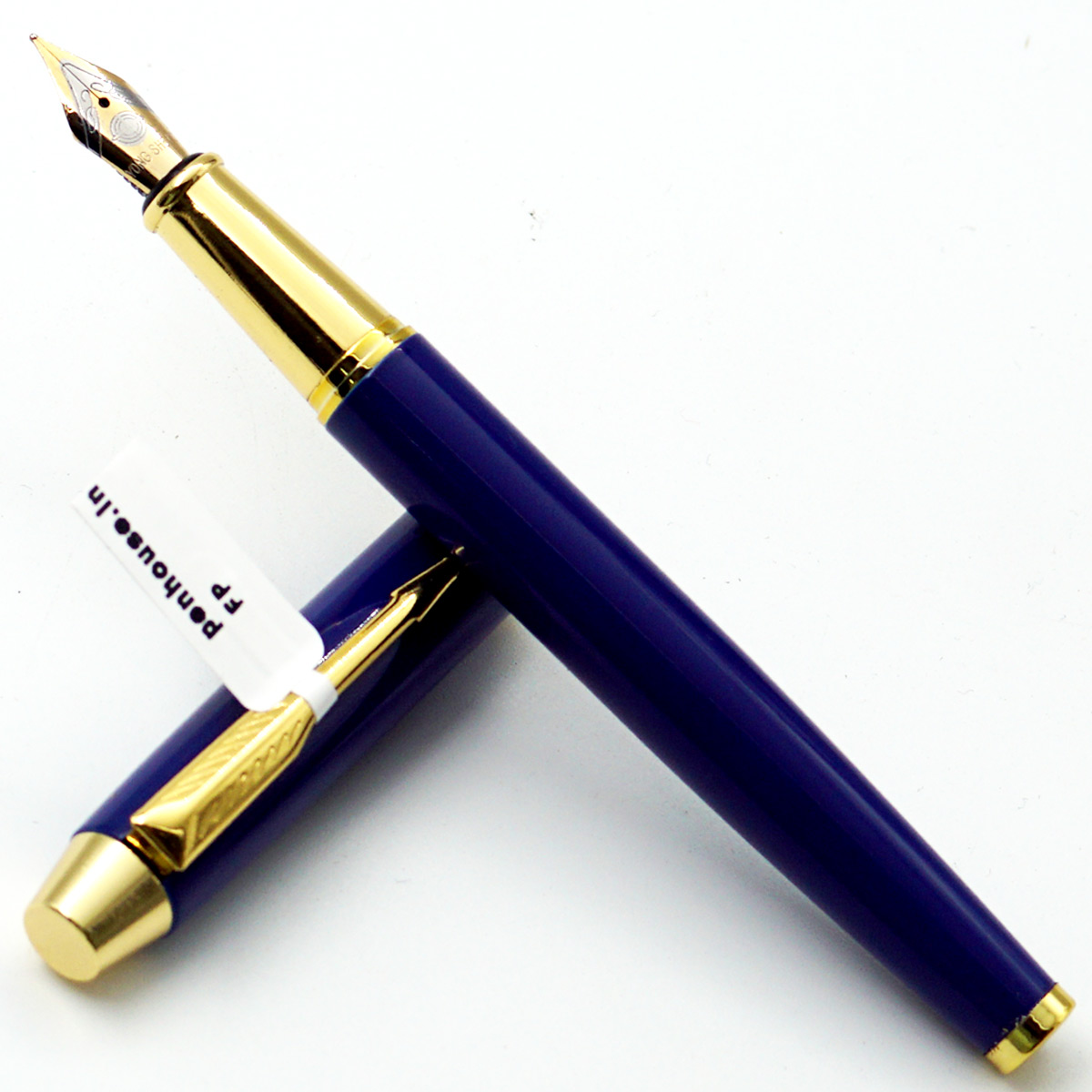 penhouse.in Blue Color Body With Golden Color Clip Fine Nib Converter Type Fountain Pen SKU 24626