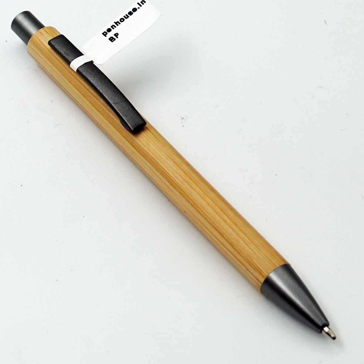 penhouse.in Wood Pen with Gun Metal Clip Click Type Ball Pen  Mediam Tip SKU 24629