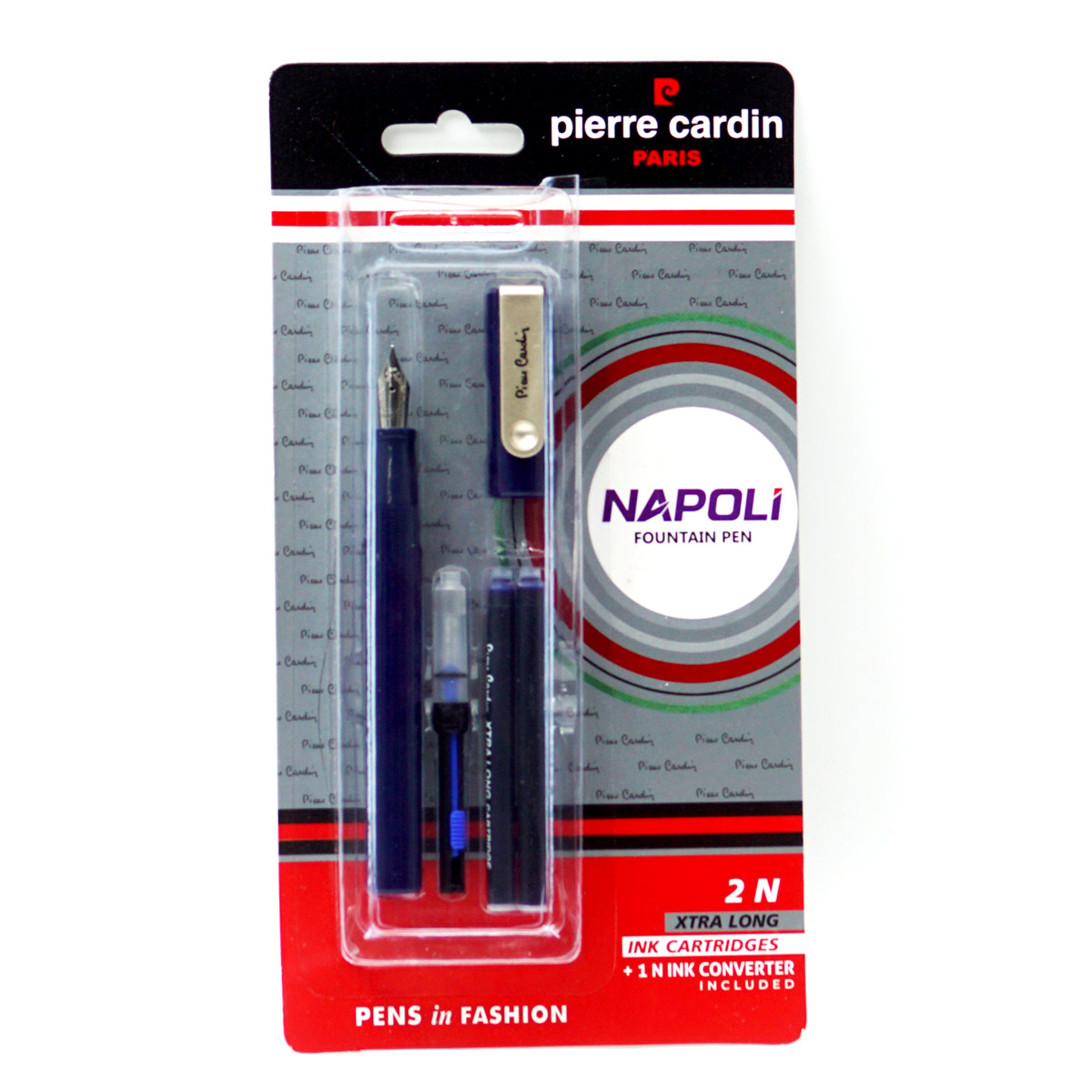 Pierre Cardin NAPOLI Blue Color Body With Light Golden Color Clip Fine Nib Converter Type Fountain Pen SKU 24653