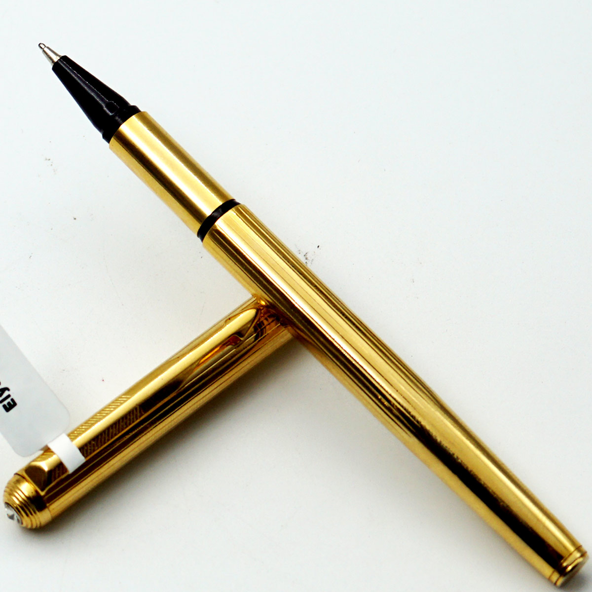 Elysee Golden Color Striped Body With Golden Color Clip And Cap On Stone Medium Tip Roller Ball Pen SKU 24661