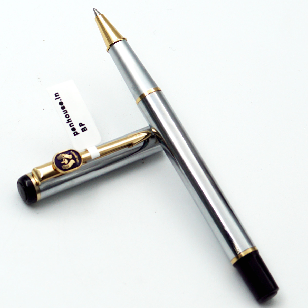 penhouse.in Sliver Color Body With LIC Symbol On Clip Fine Tip Cap Type Ball Pen SKU 24683