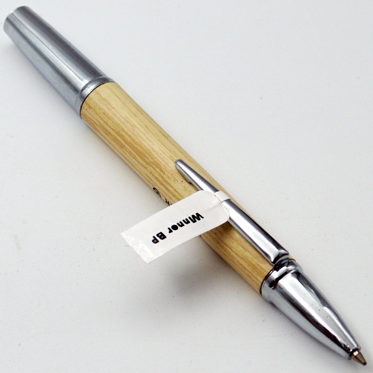 Winner Sandal Wood Color Body With Silver Clip Fine Tip Magnatic Type Ball Pen SKU 24732