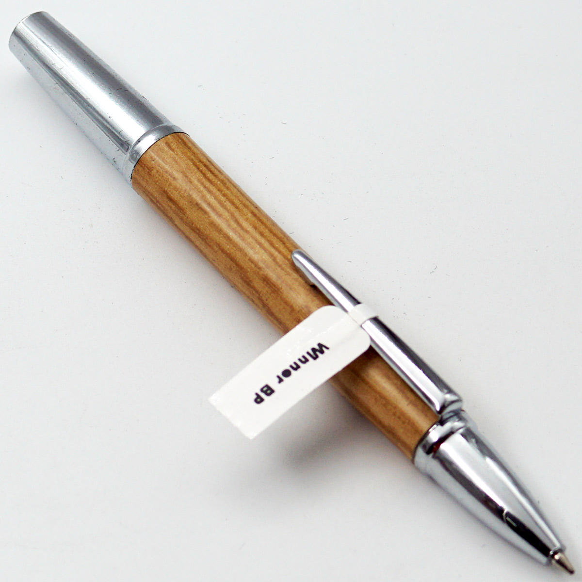 Winner Dark Wood Color Body With Silver Clip Fine Tip Magnatic Type Ball Pen SKU 24736