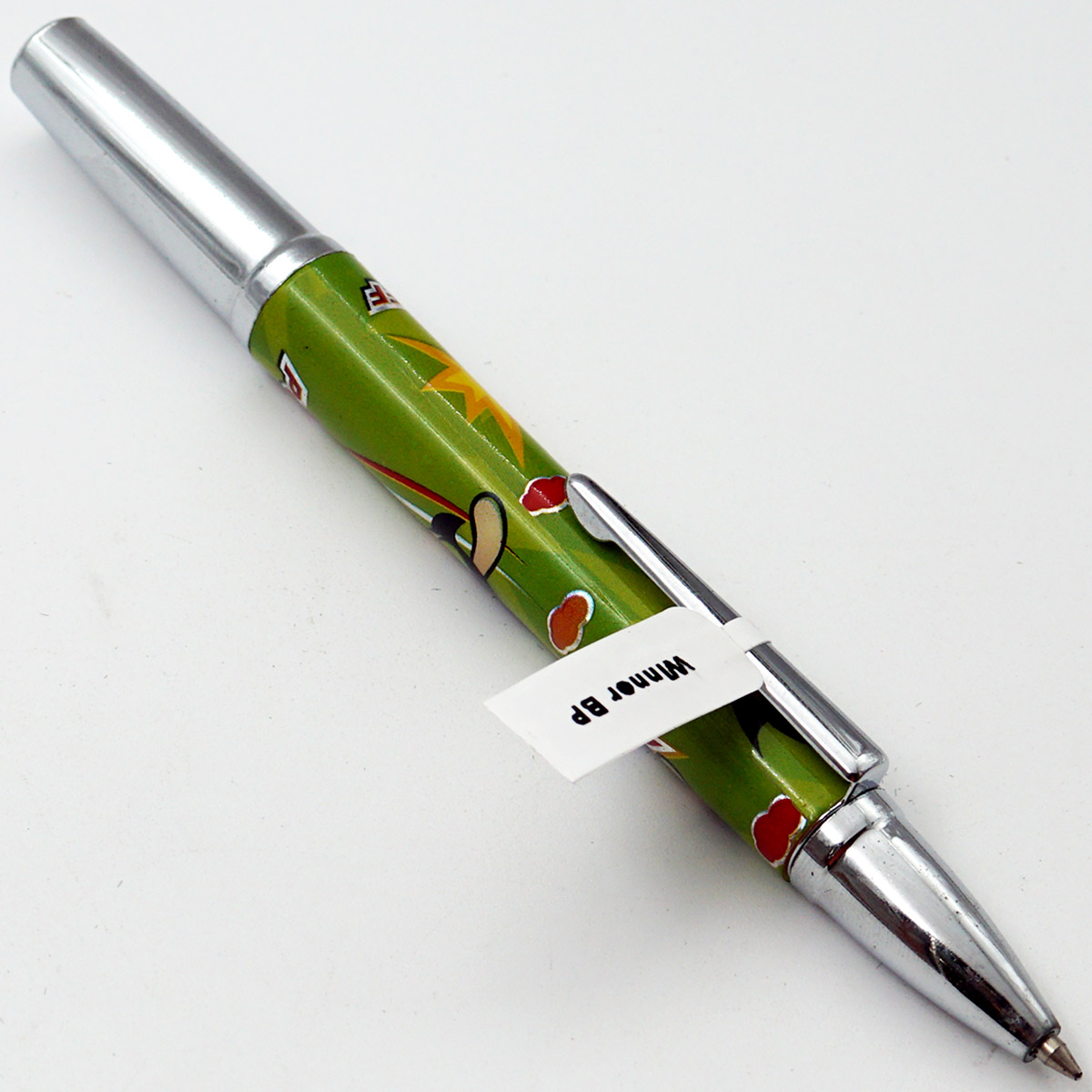 Winner Power Puff Girls Green Color Design Body With Silver Clip Fine Tip Magnatic Type Ball Pen SKU 24740