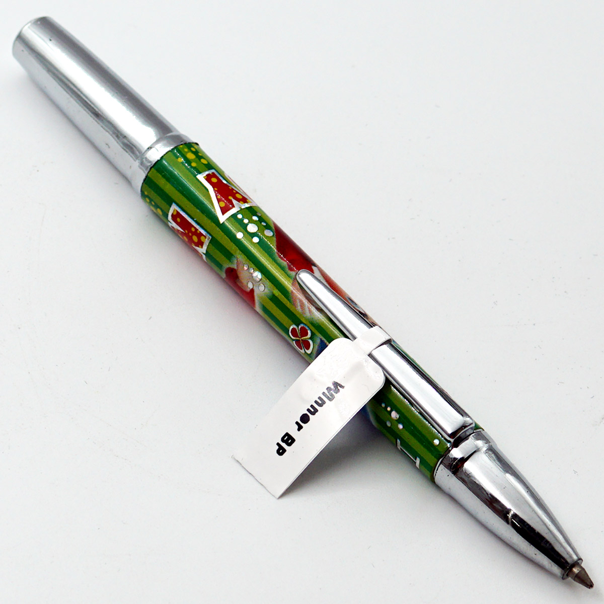 Winner Noddy Dark Green Color Design Body With Silver Clip Fine Tip Magnatic Type Ball Pen SKU 24742