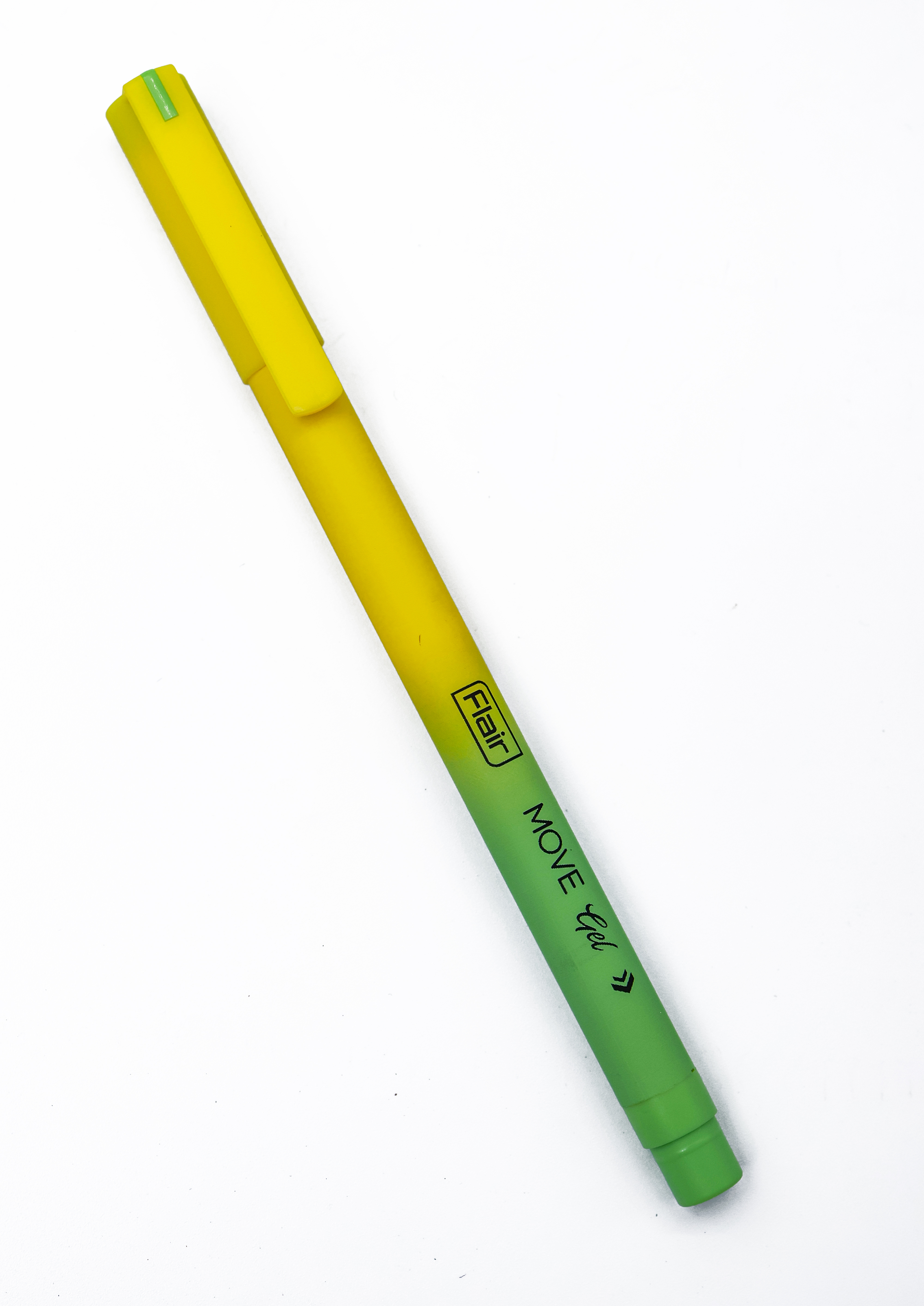 Flair Move Yellow With Green Color Body Cap Type Gel Pen  SKU 24854