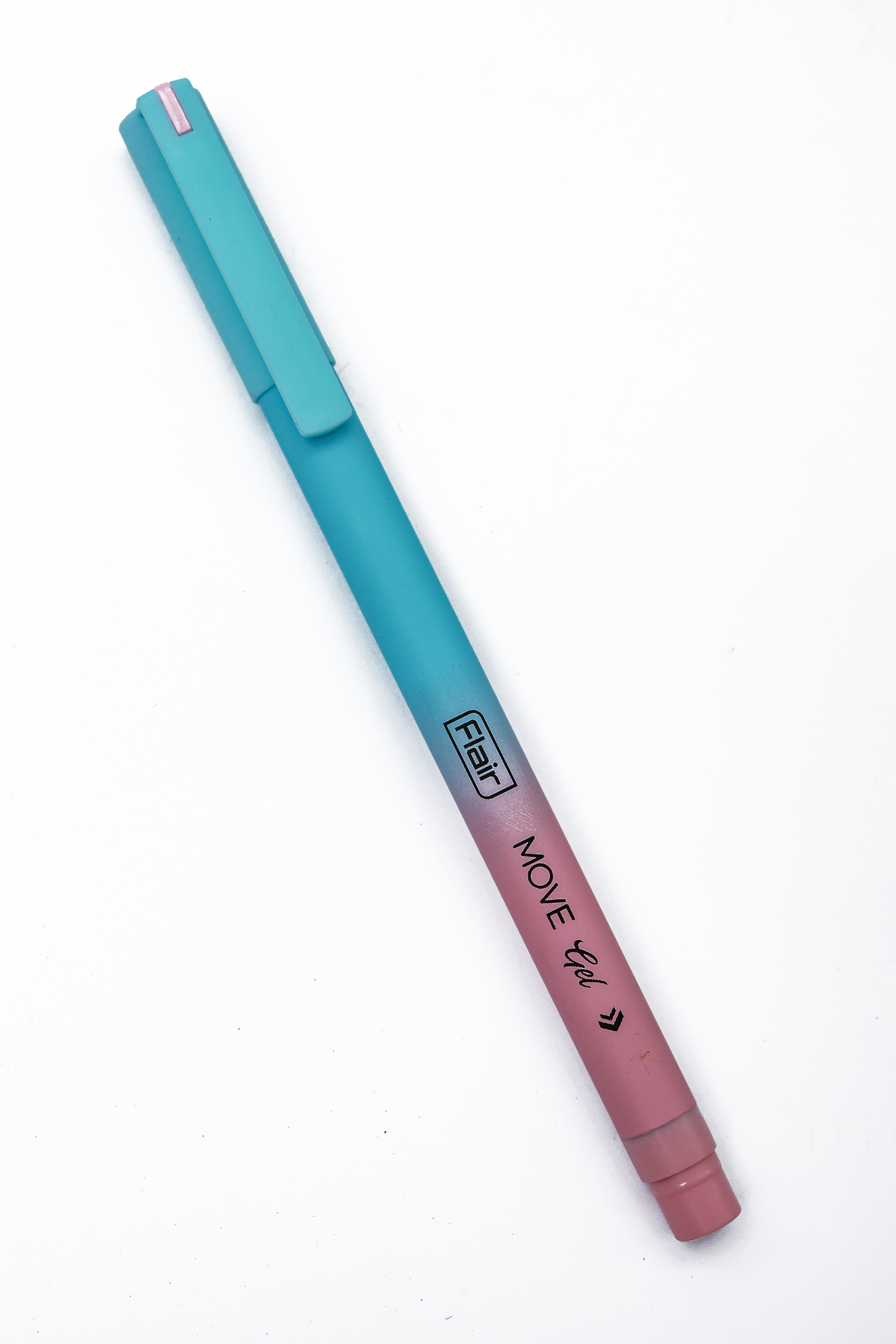 Flair Move Sky Blue With Pink Color Body Cap Type Gel Pen  SKU 24855