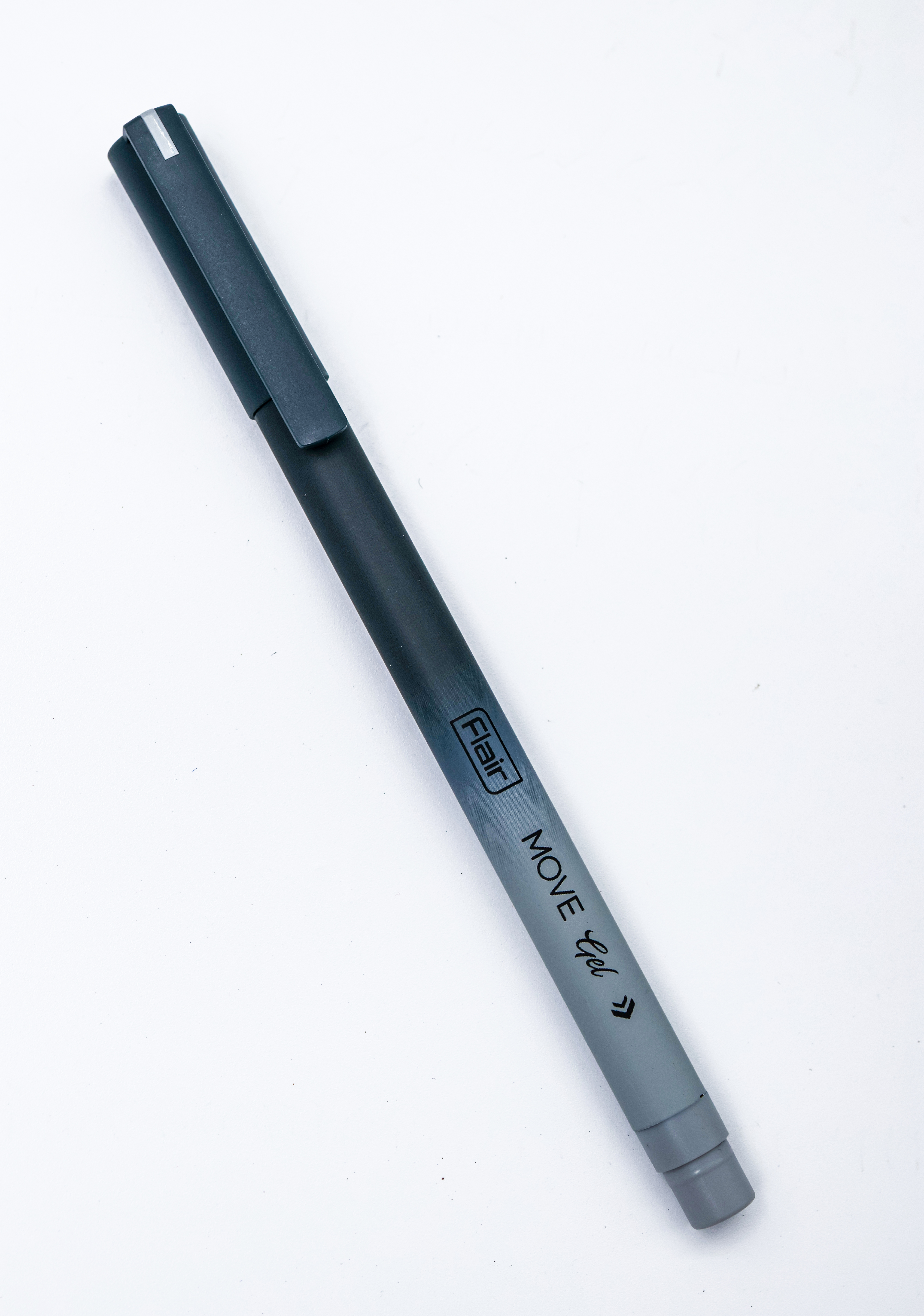 Flair Move Black With Gray Color Body Cap Type Gel Pen  SKU 24856