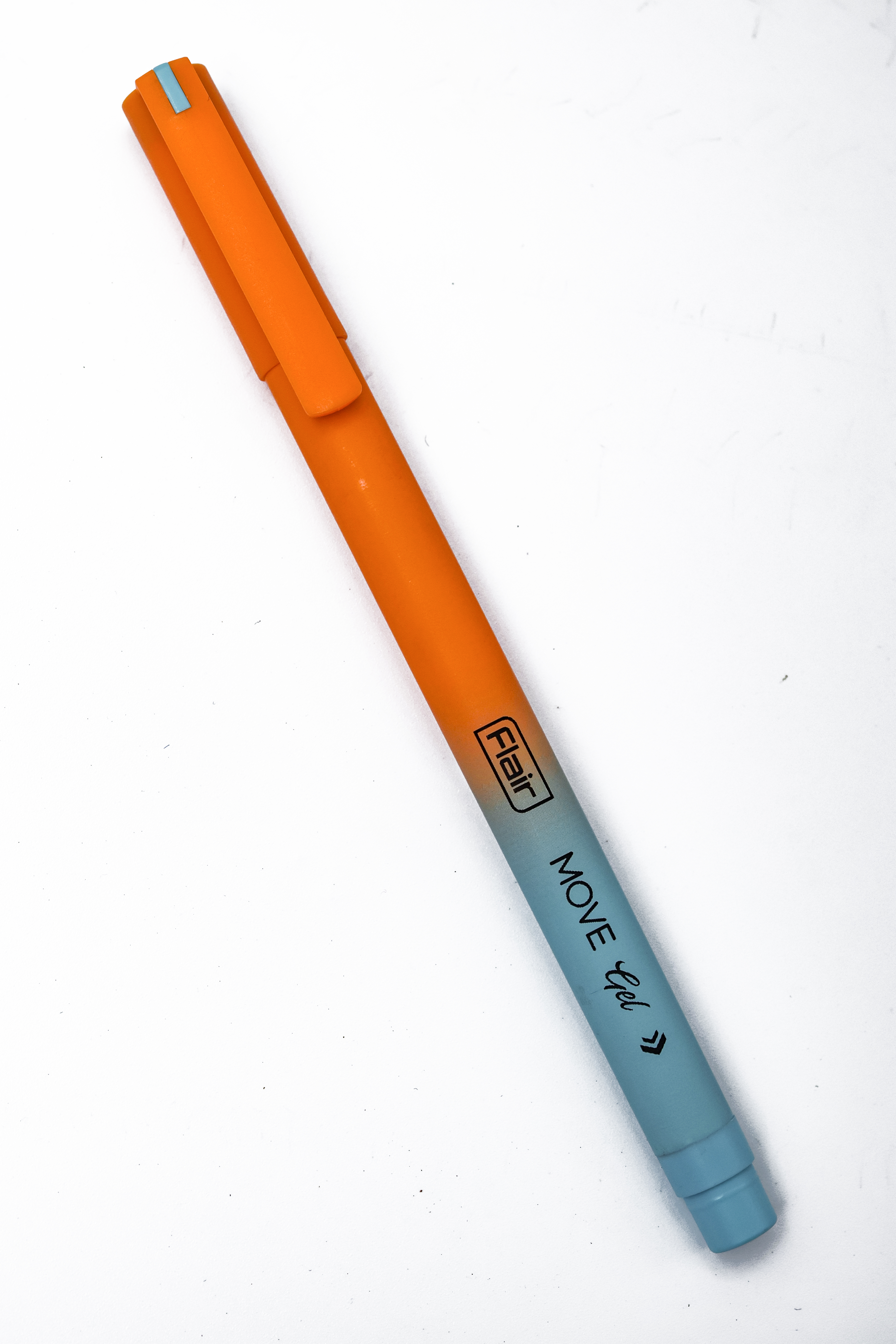 Flair Move orange With Blue Color Body Cap Type Gel Pen  SKU 24858