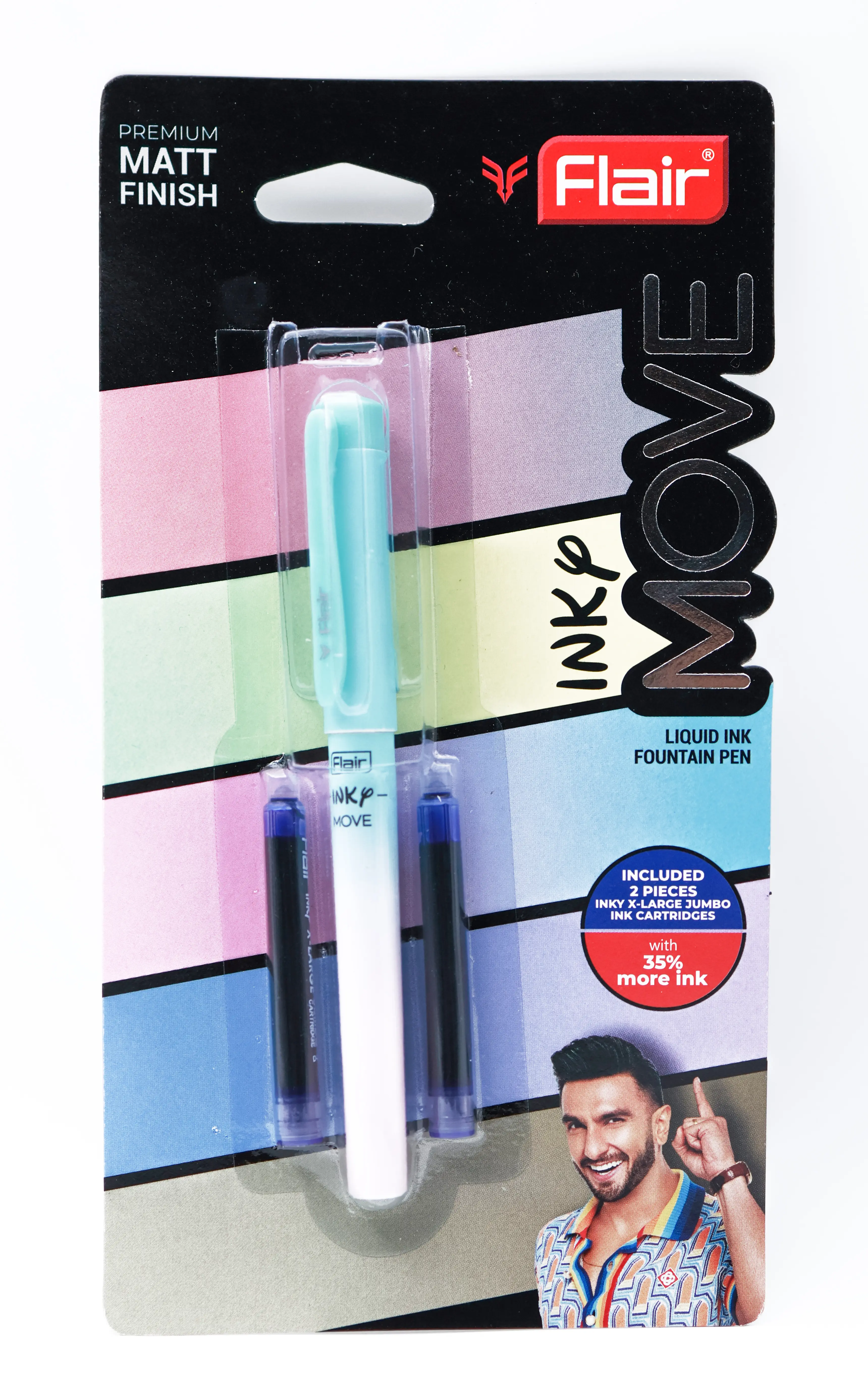 Flair Move Blue With Peach Color With Fine Nib Fountain Pen With