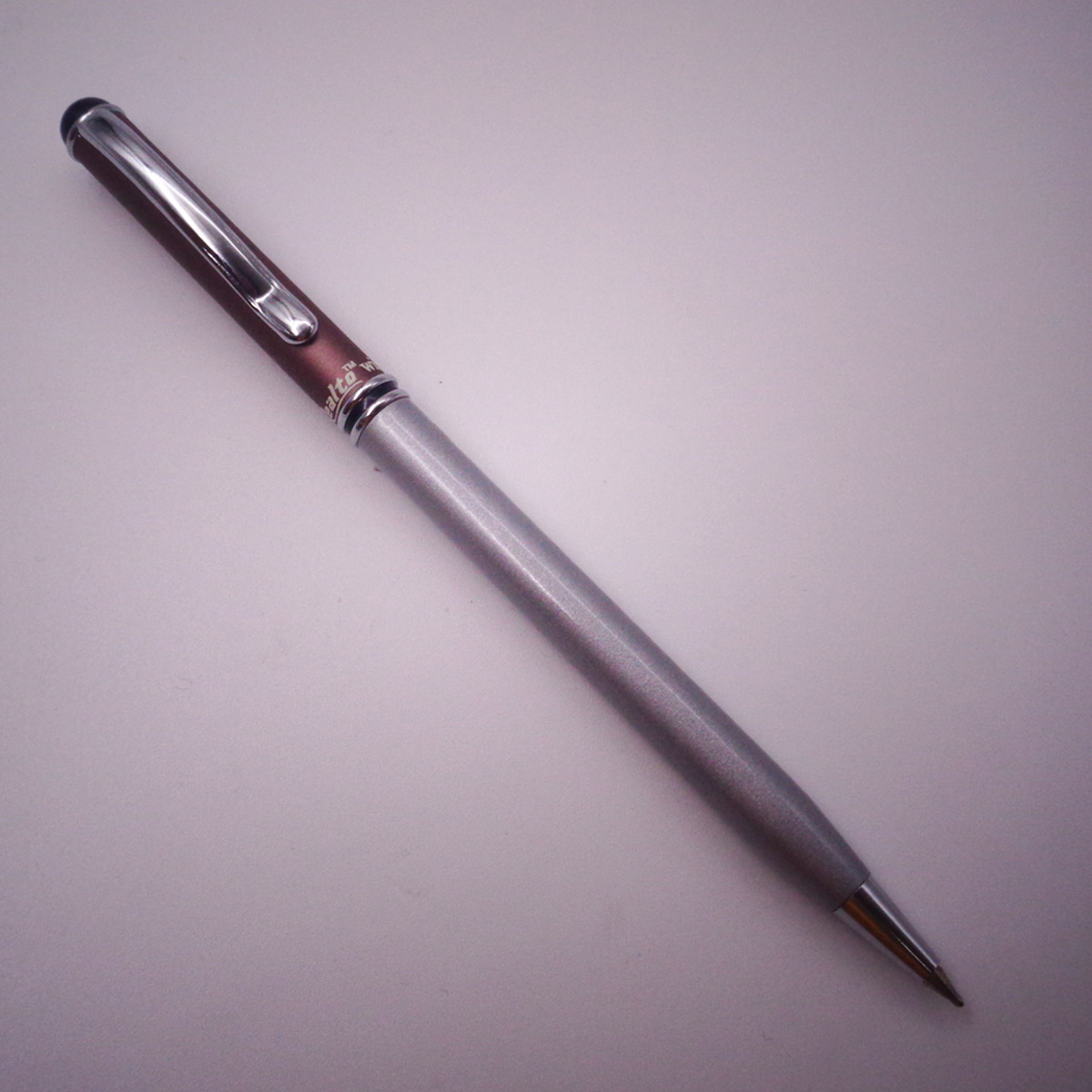 Penhouse.in Silver With Brown Color Twist Type And Silver Clip Ball Pen  SKU 24997