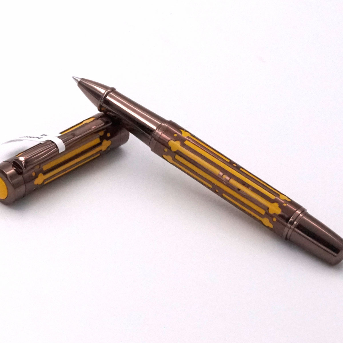 penhouse.in Copper With Yellow Color Body Fine Tip Copper Clip Trim Grip Roller Ball Pen  SKU 25073