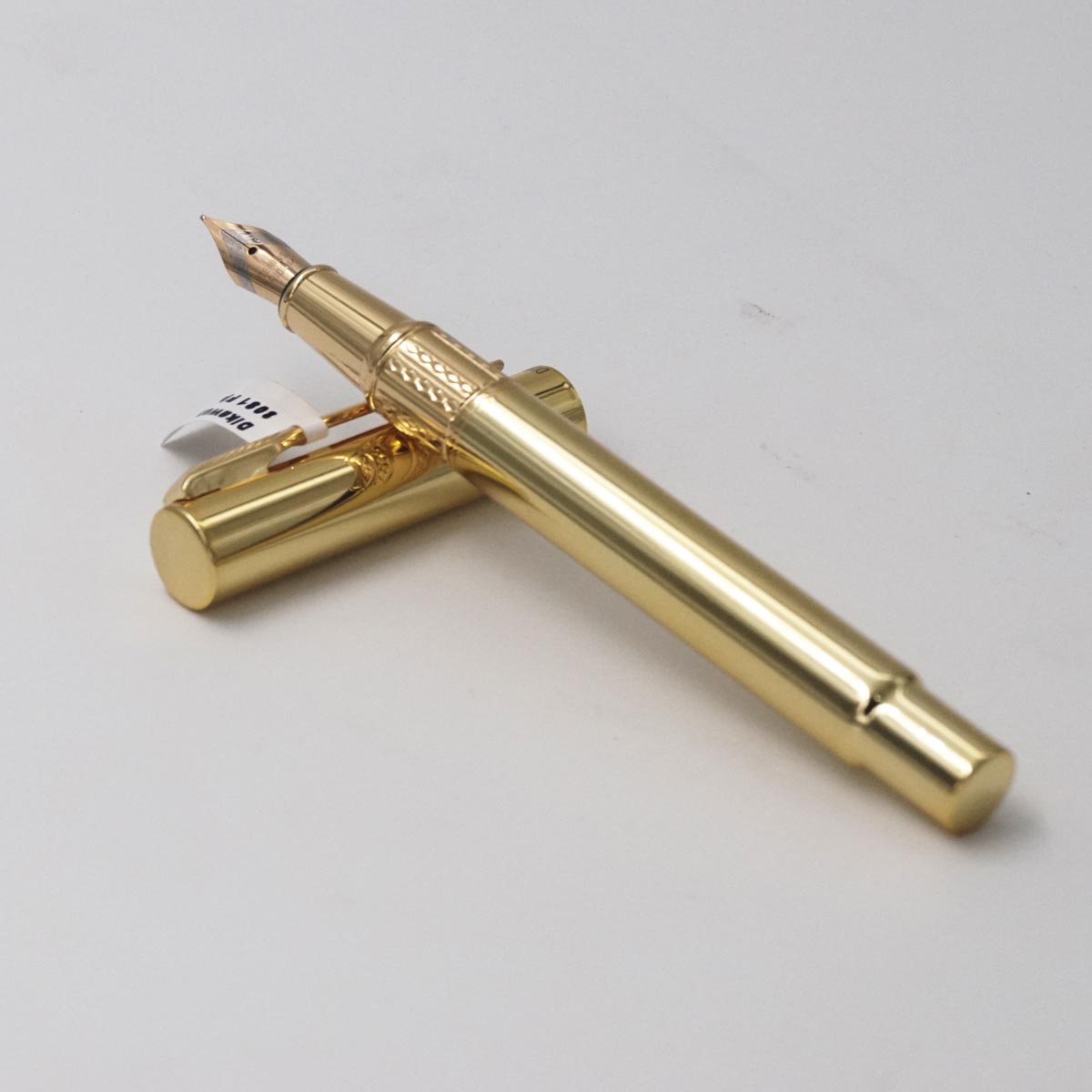 Dikawen 8081 Full Gold Color Body Fine Nib Converter Type Fountain Pen SKU 25079