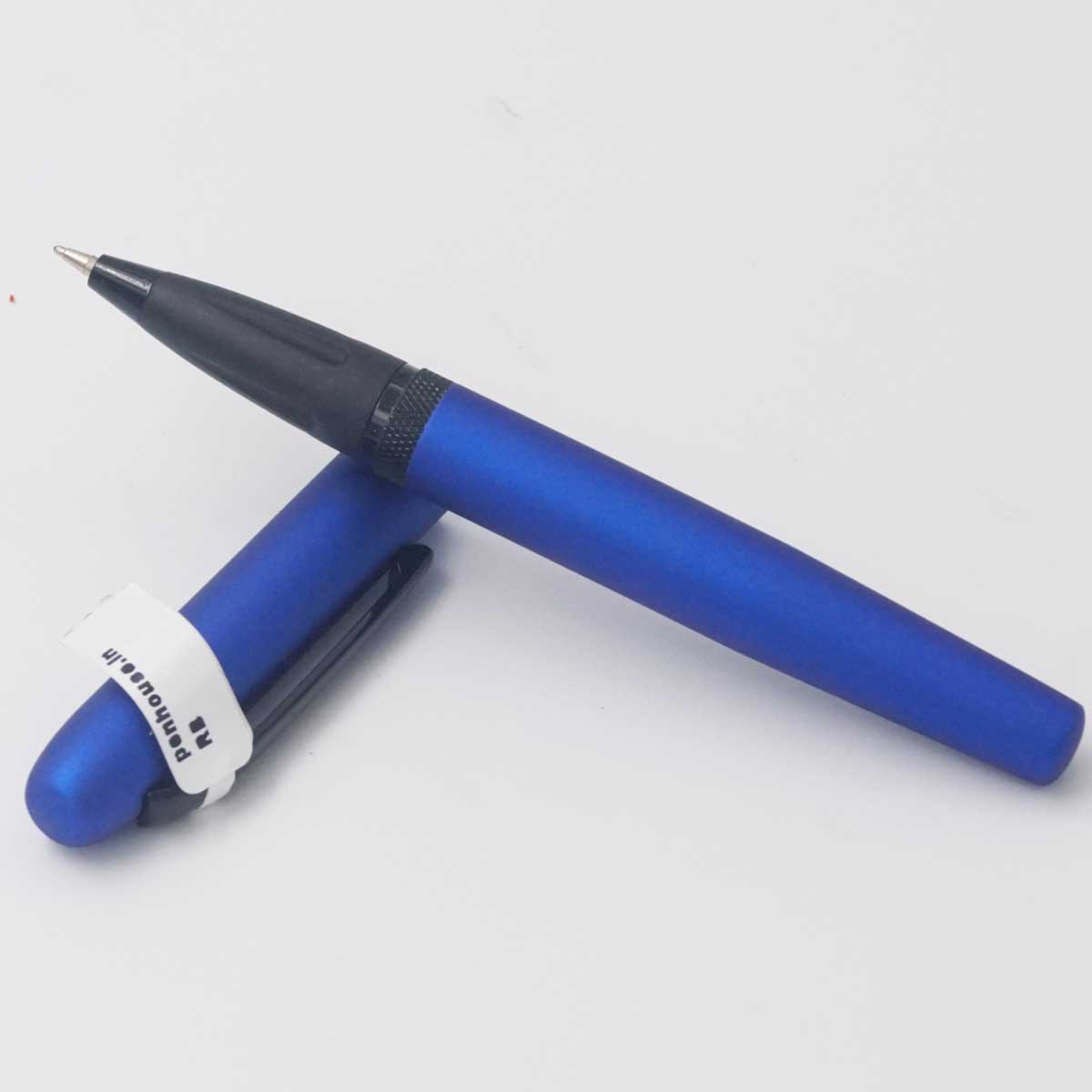 penhouse.in Matt Blue Color Body Fine Tip Black Clip Trim And Grip Roller Ball Pen  SKU 25091