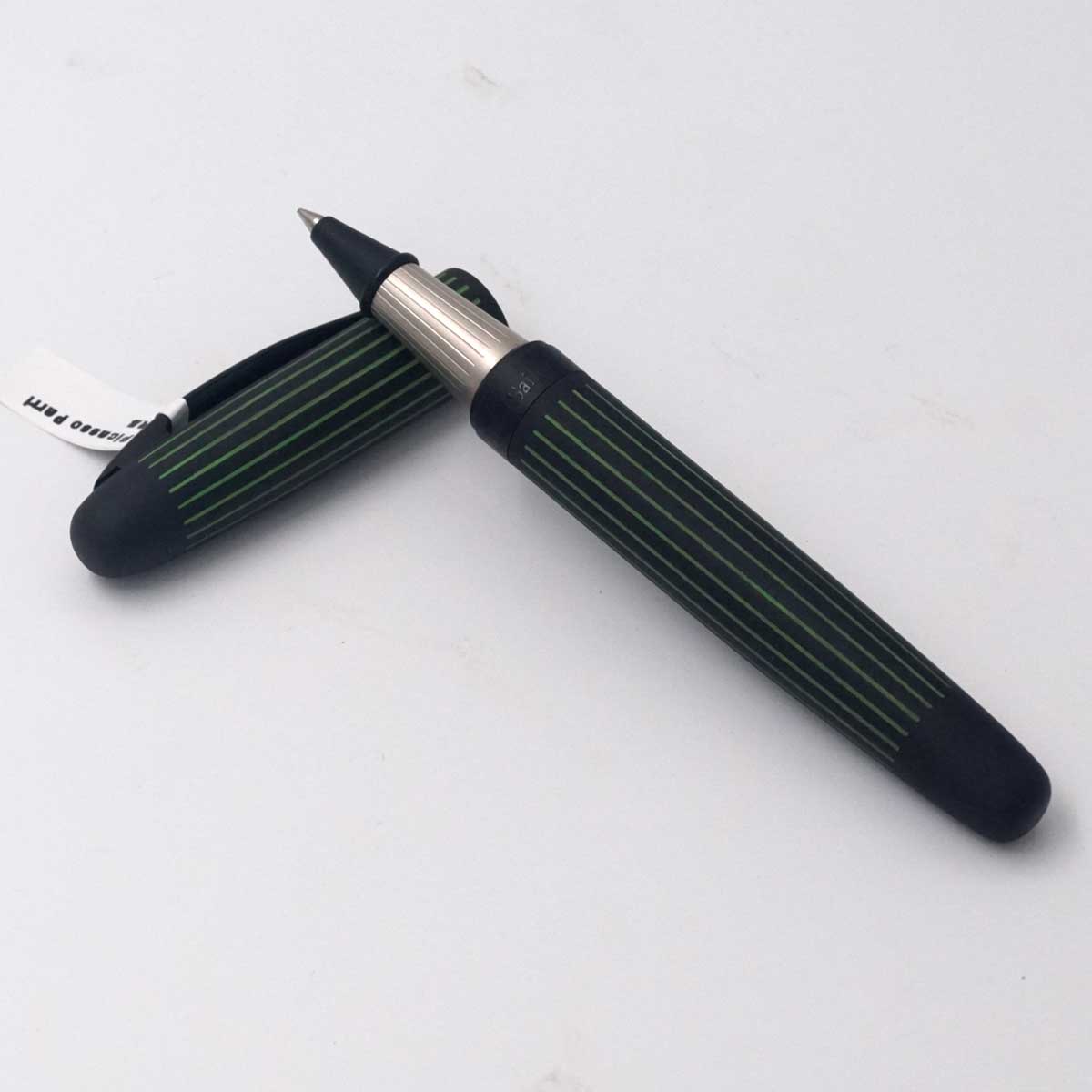 Picasso Parri Sailor Matt Black With Green Line Body White Grip Fine Tip Black Clip And Trim Roller Ball Pen  SKU 25095