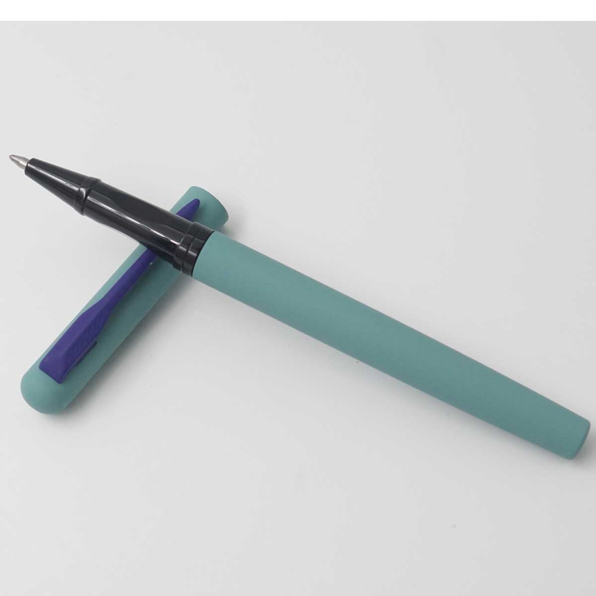 penhouse.in Green  Color Body  Blue Clip Black Trim And Grip Medium Tip Roller Ball Pen  SKU 25112