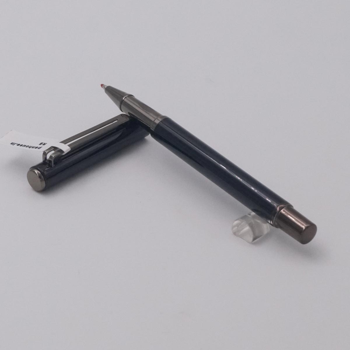 penhouse.in Black Color Medium Tip Grey Color Clip Trim Grip Roller Ball Pen SKU 25116