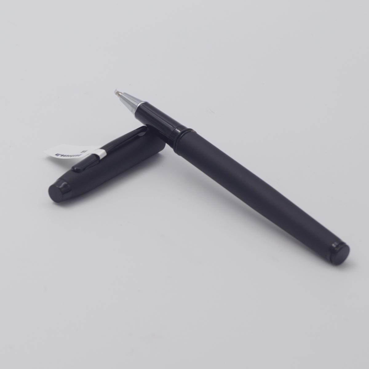 penhouse.in Matt Black Body Medium Tip Black Clip And Trim Roller Ball Pen SKU 25117