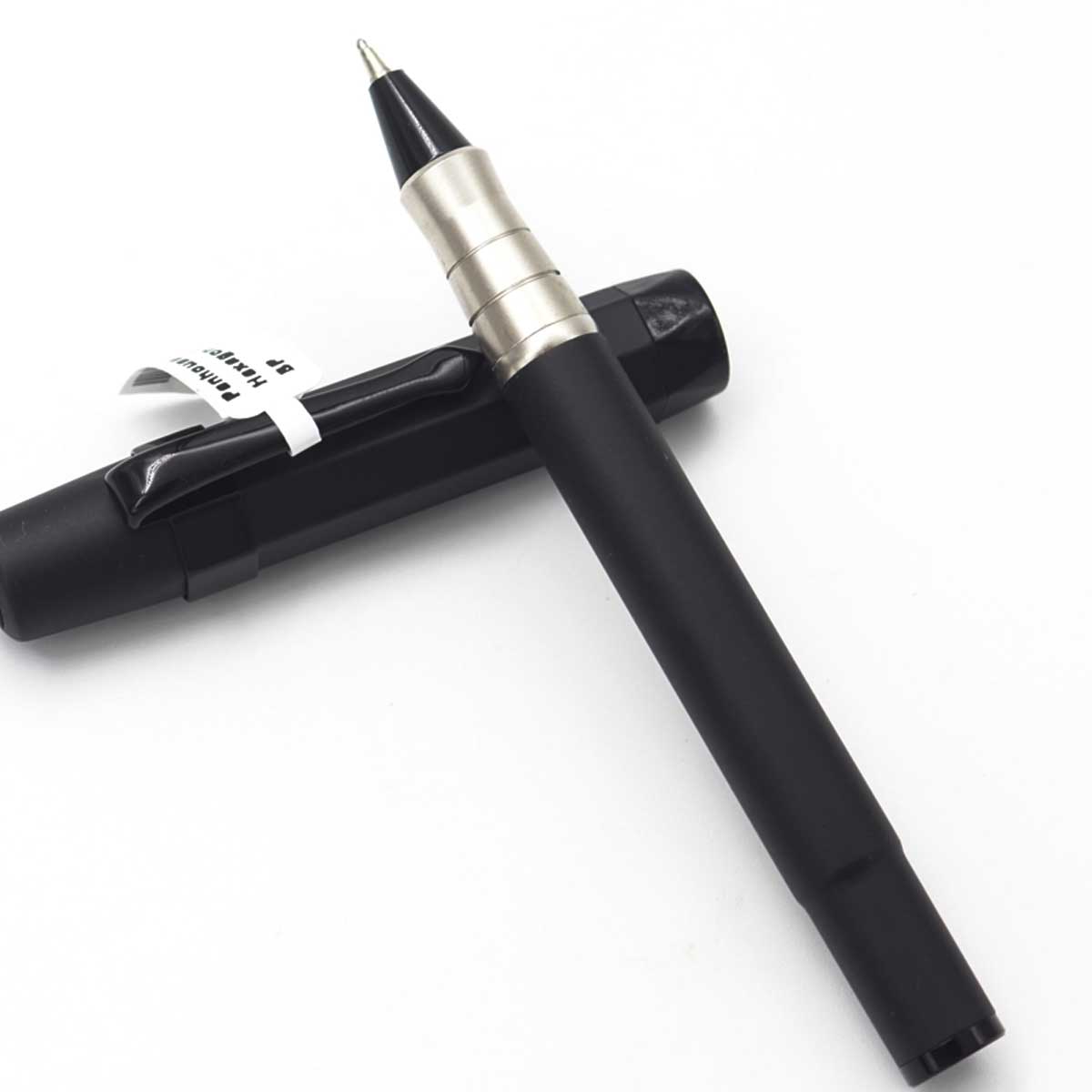 Penhouse.in Hexagon Design Matte Black Color Fine Tip Magnetic Cap Type Short Ball Pen  SKU 25135
