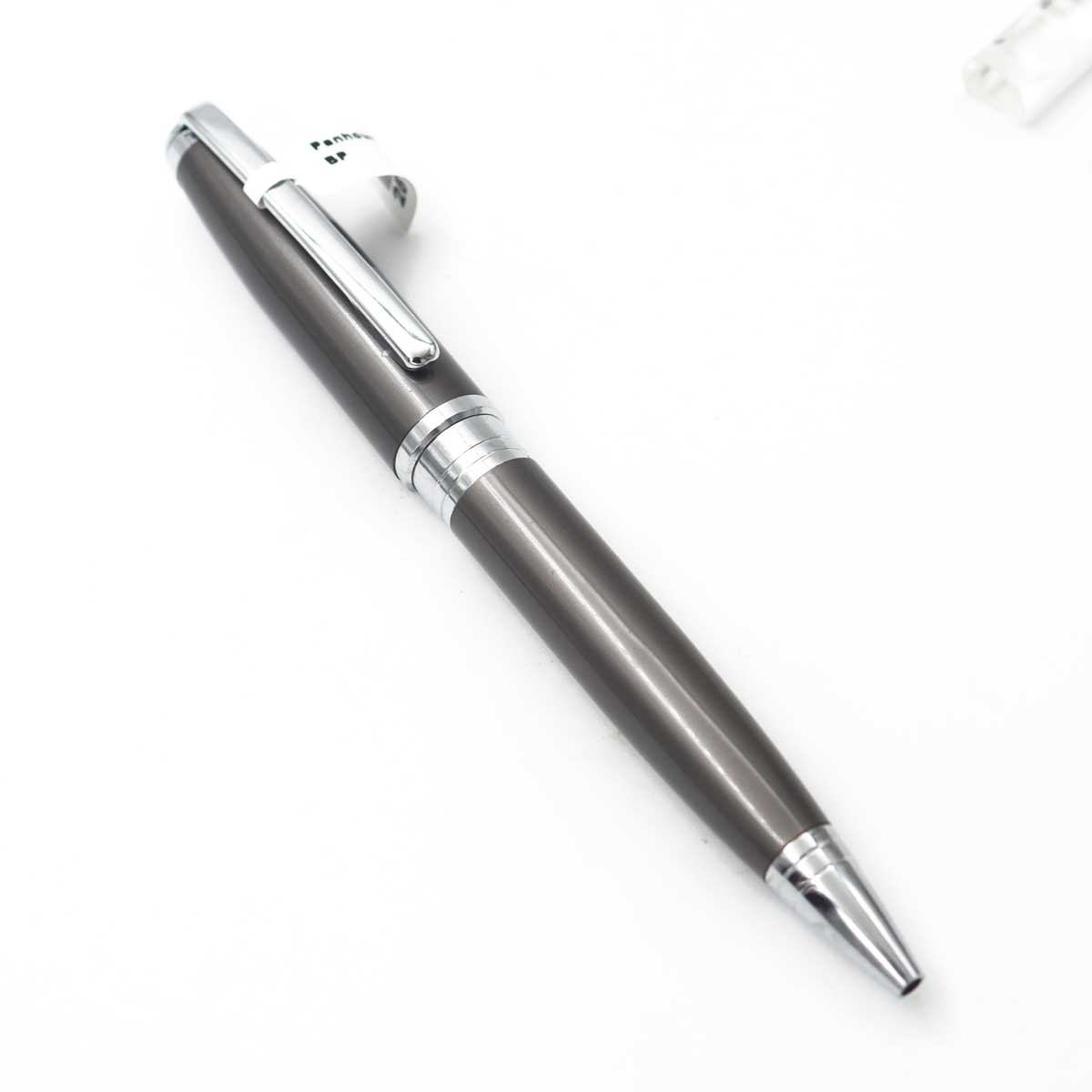Penhouse.in Glossy Grey Color Body With Silver Trim And Clip Fine Tip Twist Type Ball Pen SKU 25156