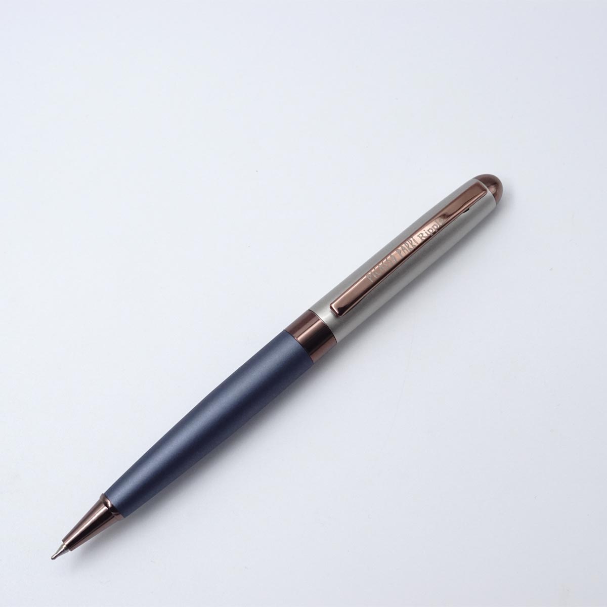 Picasso Parri Ripple Matt Blue And Butter Cream Color Body With Copper Clip And Trim Twist Type Ball Pen SKU 25157