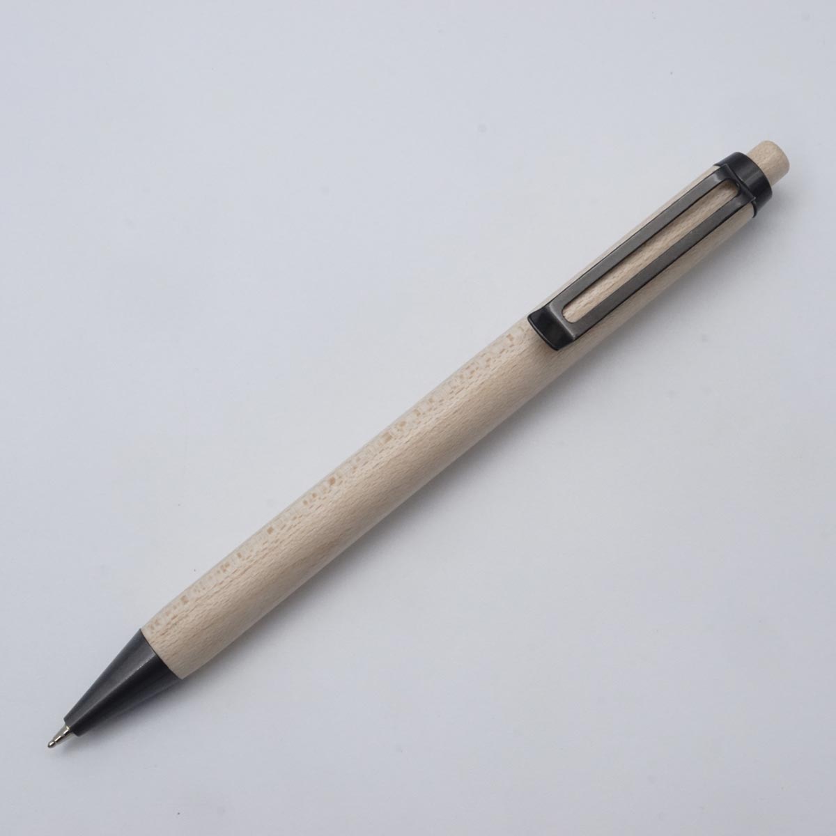 Penhouse.in Wooden Body With Matt Black Clip Fine Tip Click Type Ball Pen SKU 25169