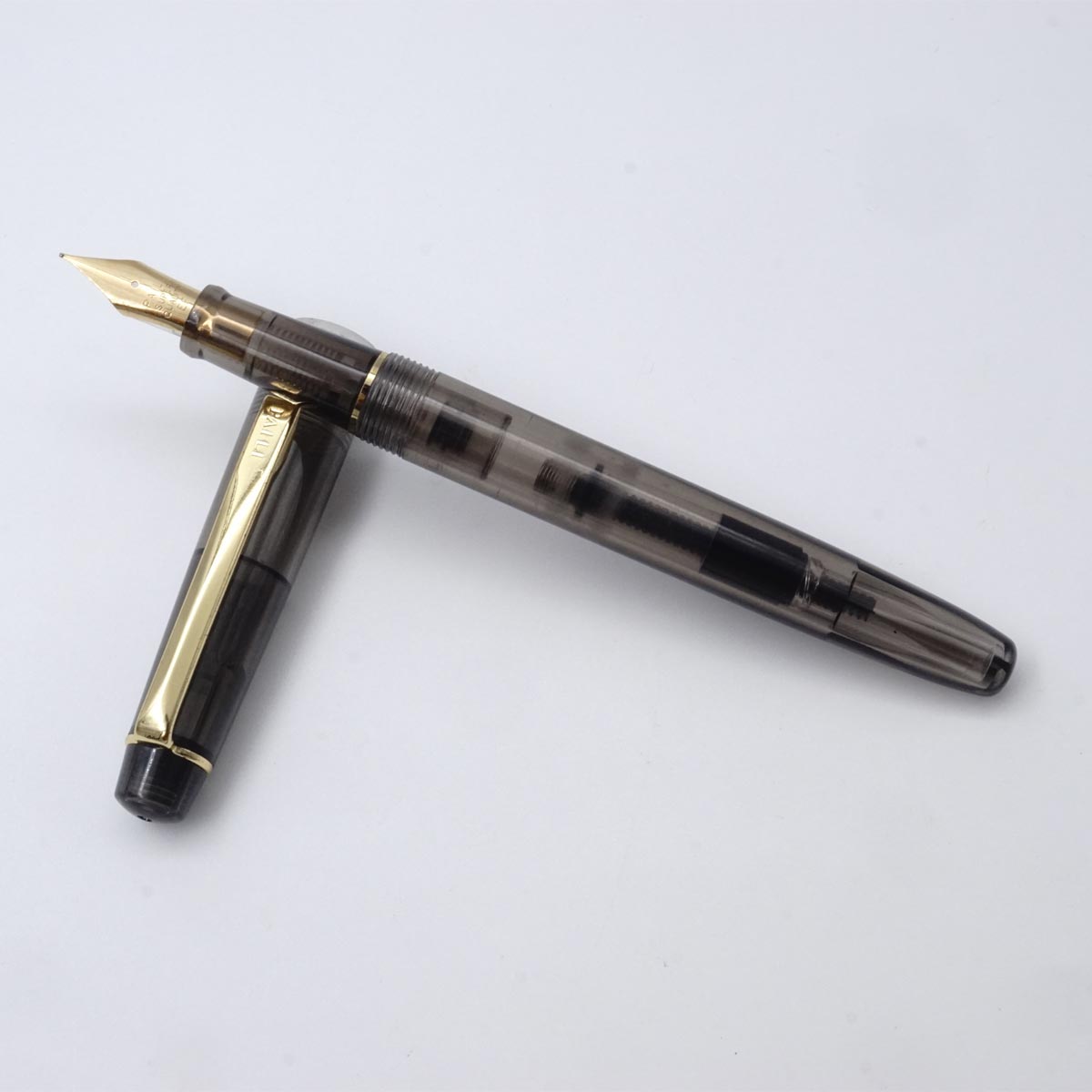 Paili 002 Transparent Black EF Nib Gold Clip And Trim Converter Type  Fountain Pen SKU 25207