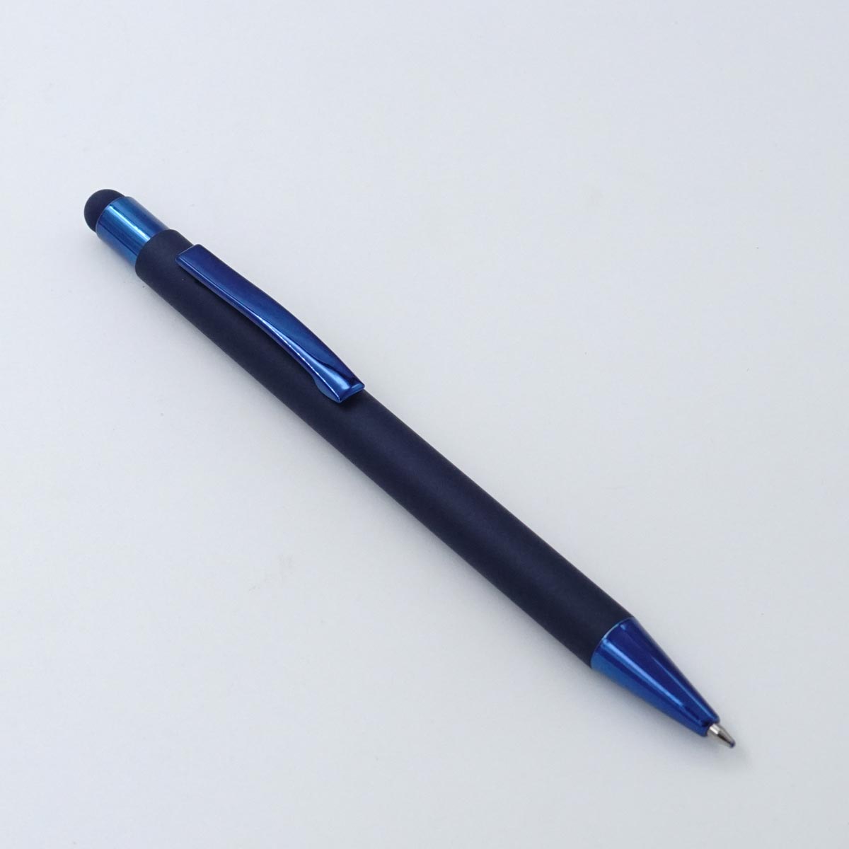 penhouse.in Stylus Matt Black Color Body Blue Clip Retractable Type Ball Pen  SKU 25239