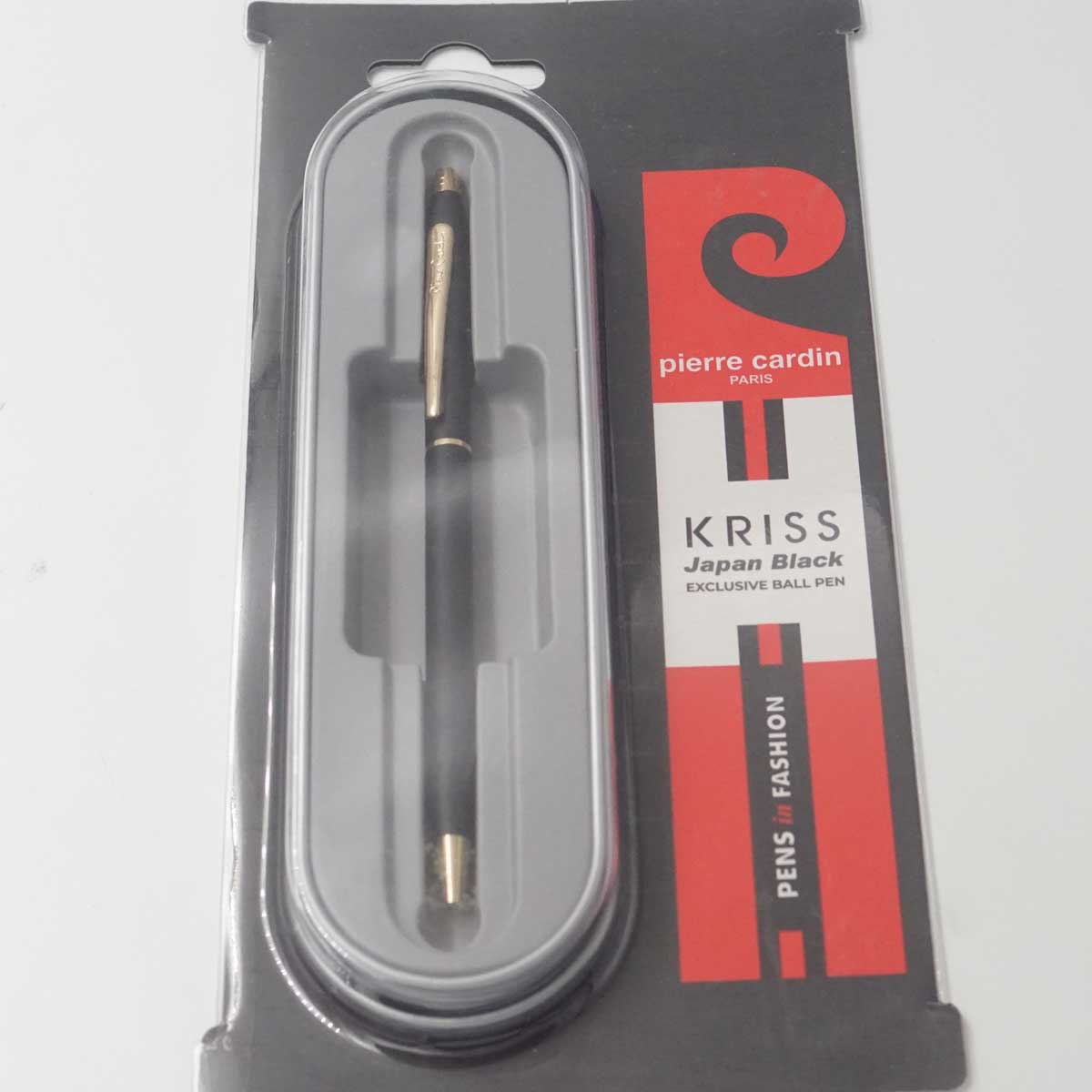 Pierre Cardin Kriss Japan Black Body With Gold Clip And Trim Medium Tip Twist Type Ball Pen SKU 25247