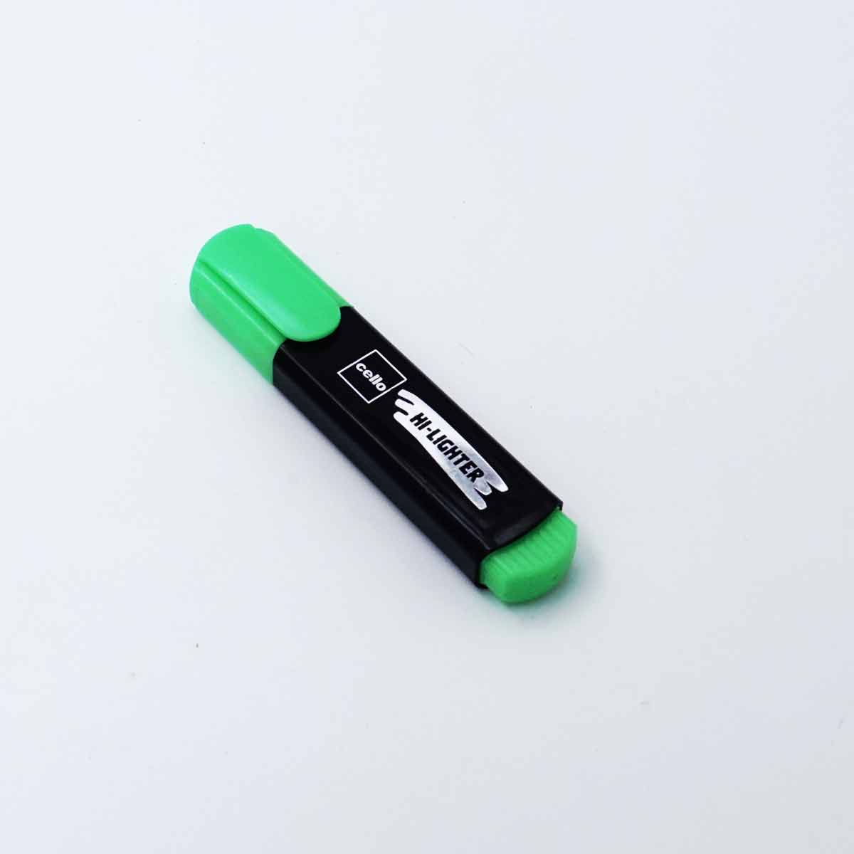 Black Body With Green Cap And Green Ink Bold Tip Hi-lighter SKU 25314