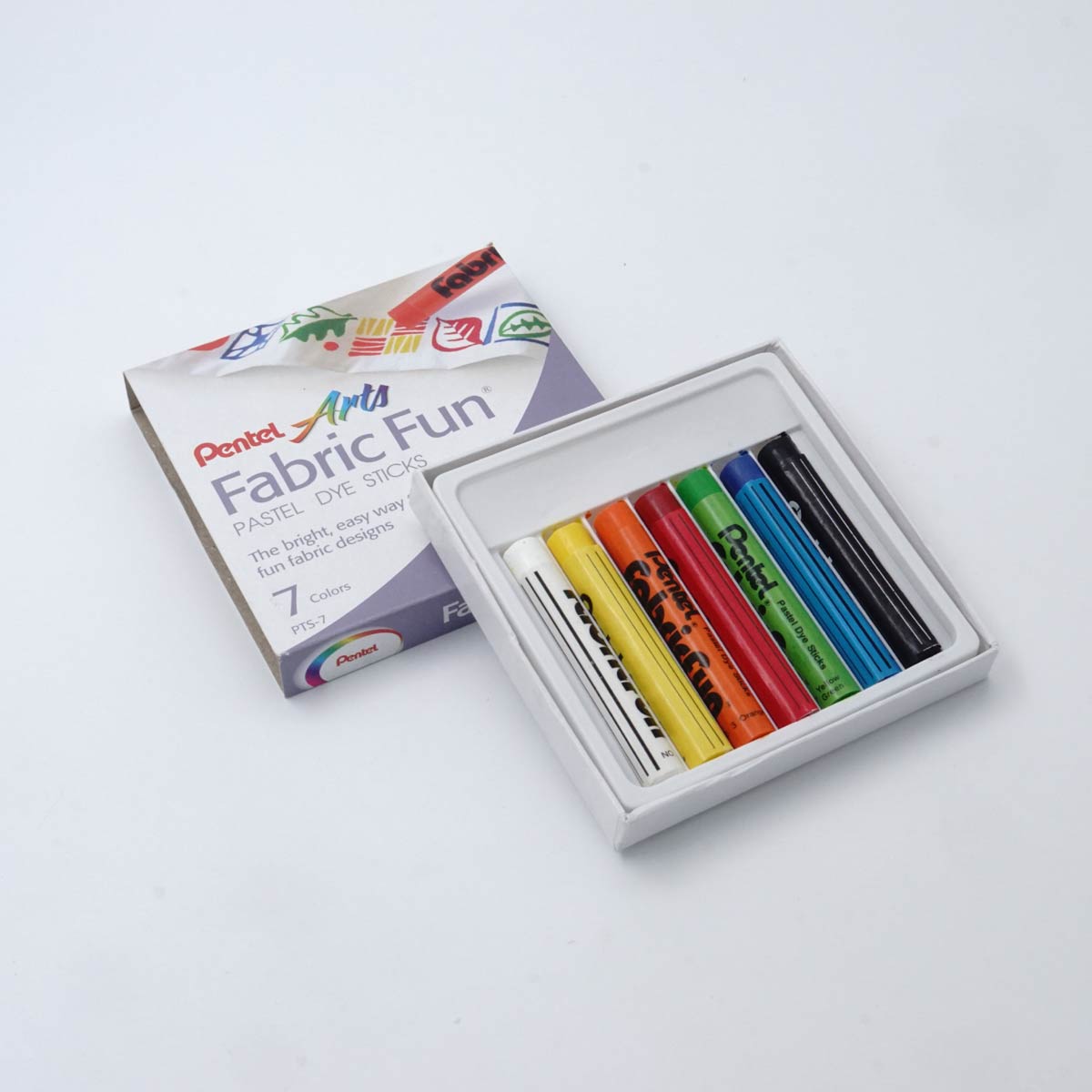 Pentel PTS 7 Arts Fabric Fun Pastel Dye Sticks 7 Colors SKU 25334