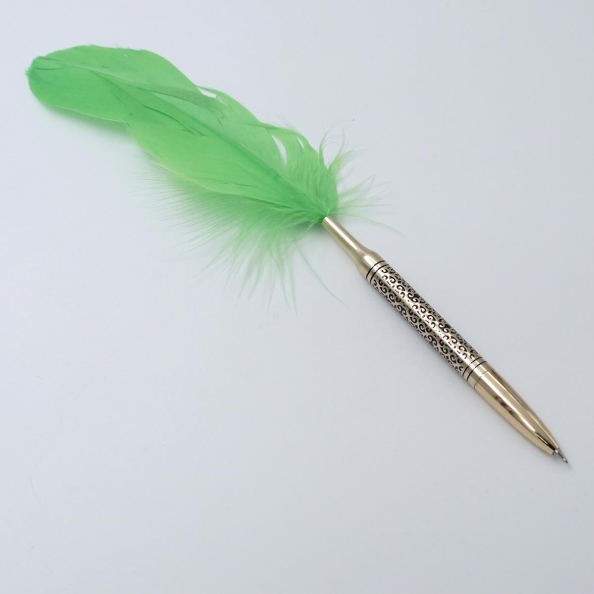 penhouse.in Light Green  Color  Feather With Gold Color Body Ball Pen SKU 25352