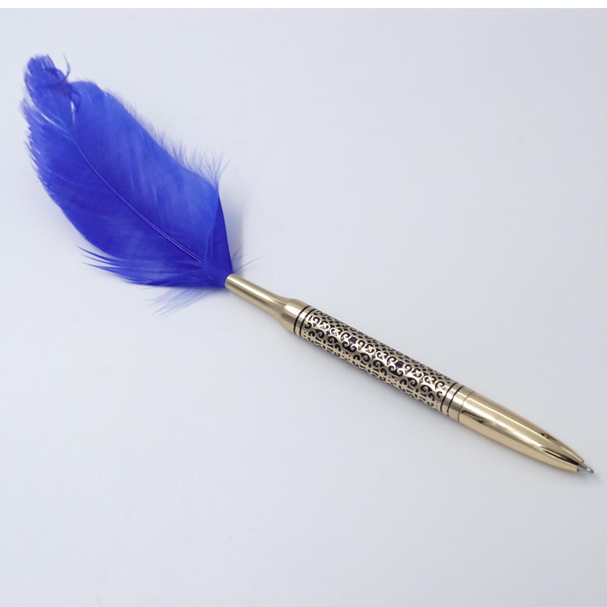penhouse.in Blue  Color  Feather With Gold Color Body Ball Pen SKU 25356