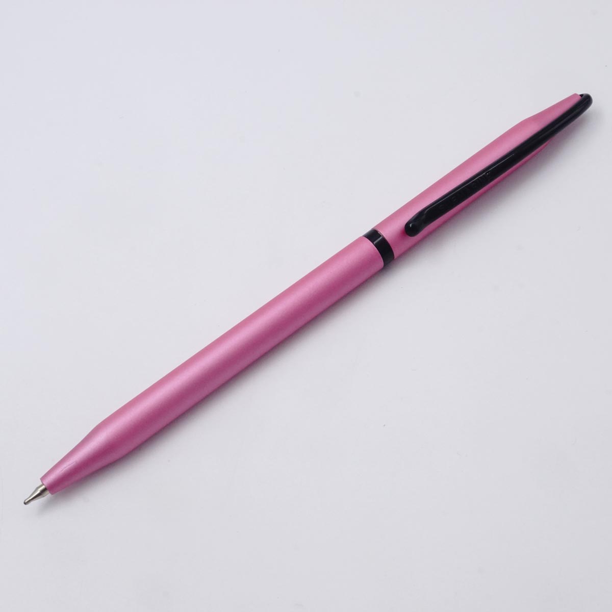 Submarine 989 Slim Pink Color Body Black Clip And Trim Twist Type Ball Pen SKU 25466