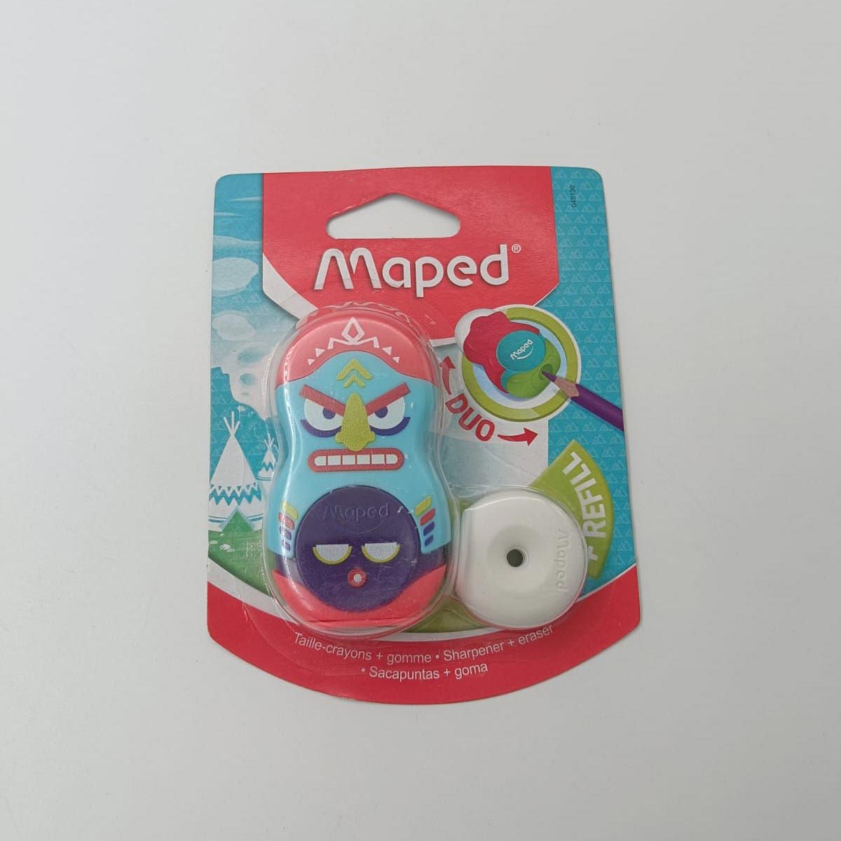 Maped 0479130 Sky Blue With Red And Violet Pencil Sharpener With Eraser SKU 25722