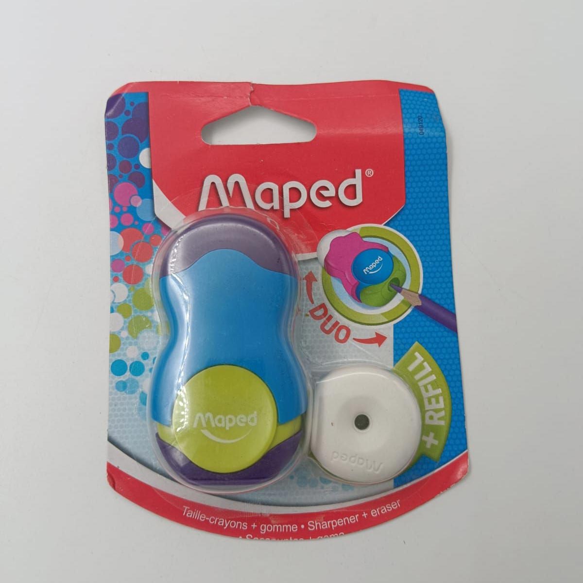 Maped 049120 Blue With Purple Pencil Sharpener With Eraser SKU 25746