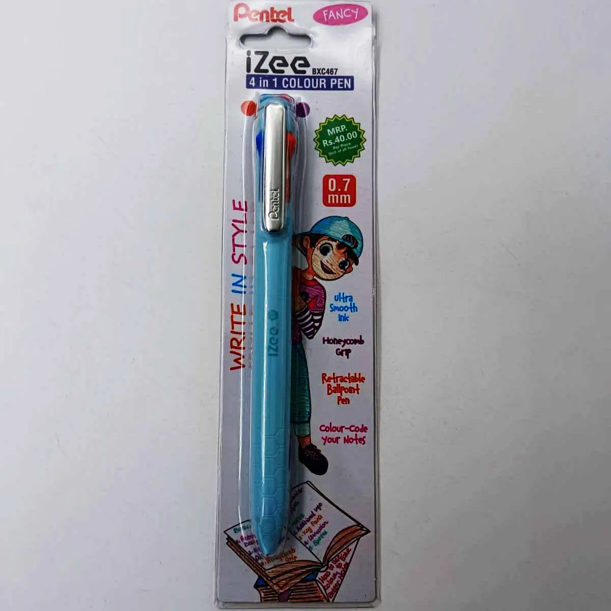 Pentel Izee Bxc467 Blue Color in Click Type Ball Pen SKU 25796