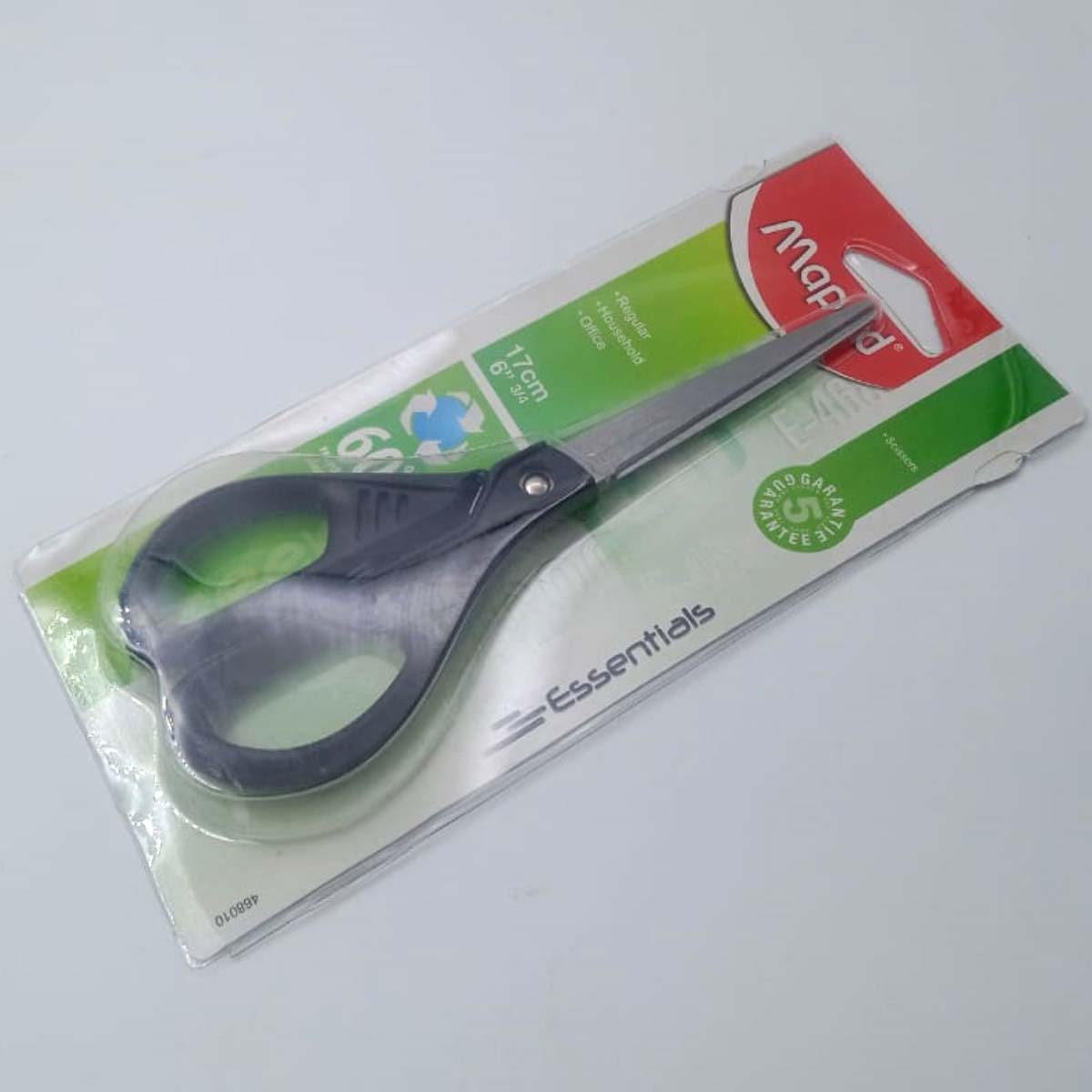 Maped 468010 Essential Black 17 Cm Stainless Office Scissor SKU 25823