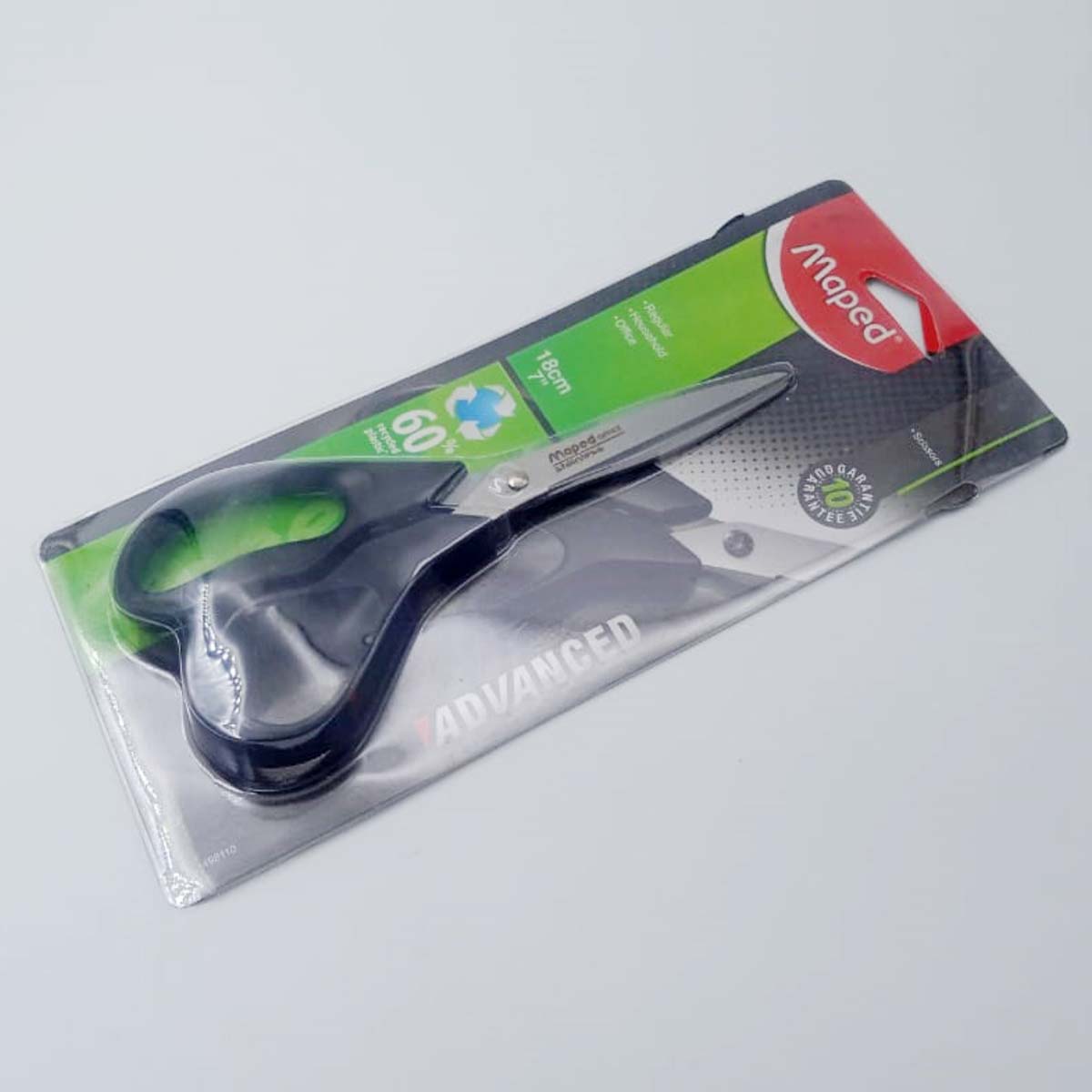 Maped 498110 Advanced Black With 18 Cm Stainless Office Scissor SKU 25825