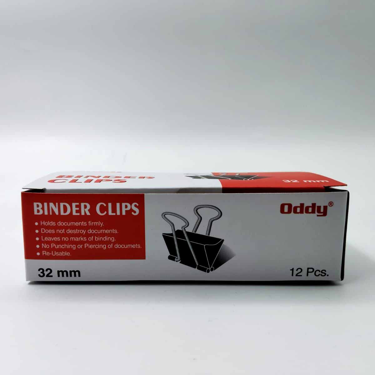 Oddy Binder Clips Black Color 32mm Set of 12 SKU 25844