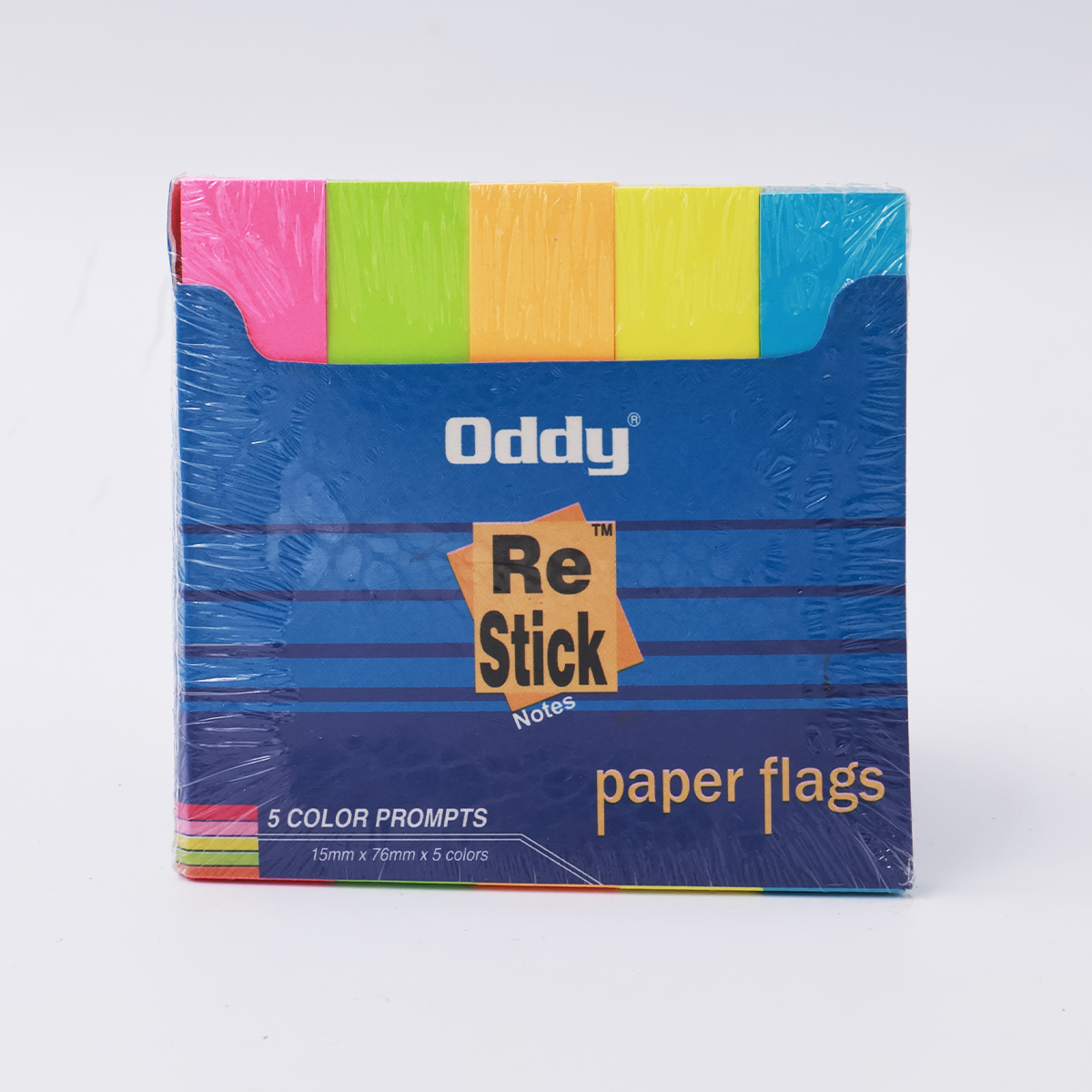 Oddy Multicolor Paper Flags 15x76mm  5 Color Restick Note SKU 25869