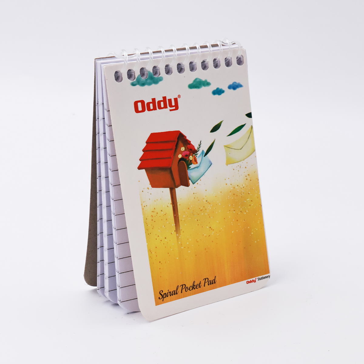 Oddy SPP02 80 pages Post Box With Flowers Spiral Pocket Note Book  SKU 25880