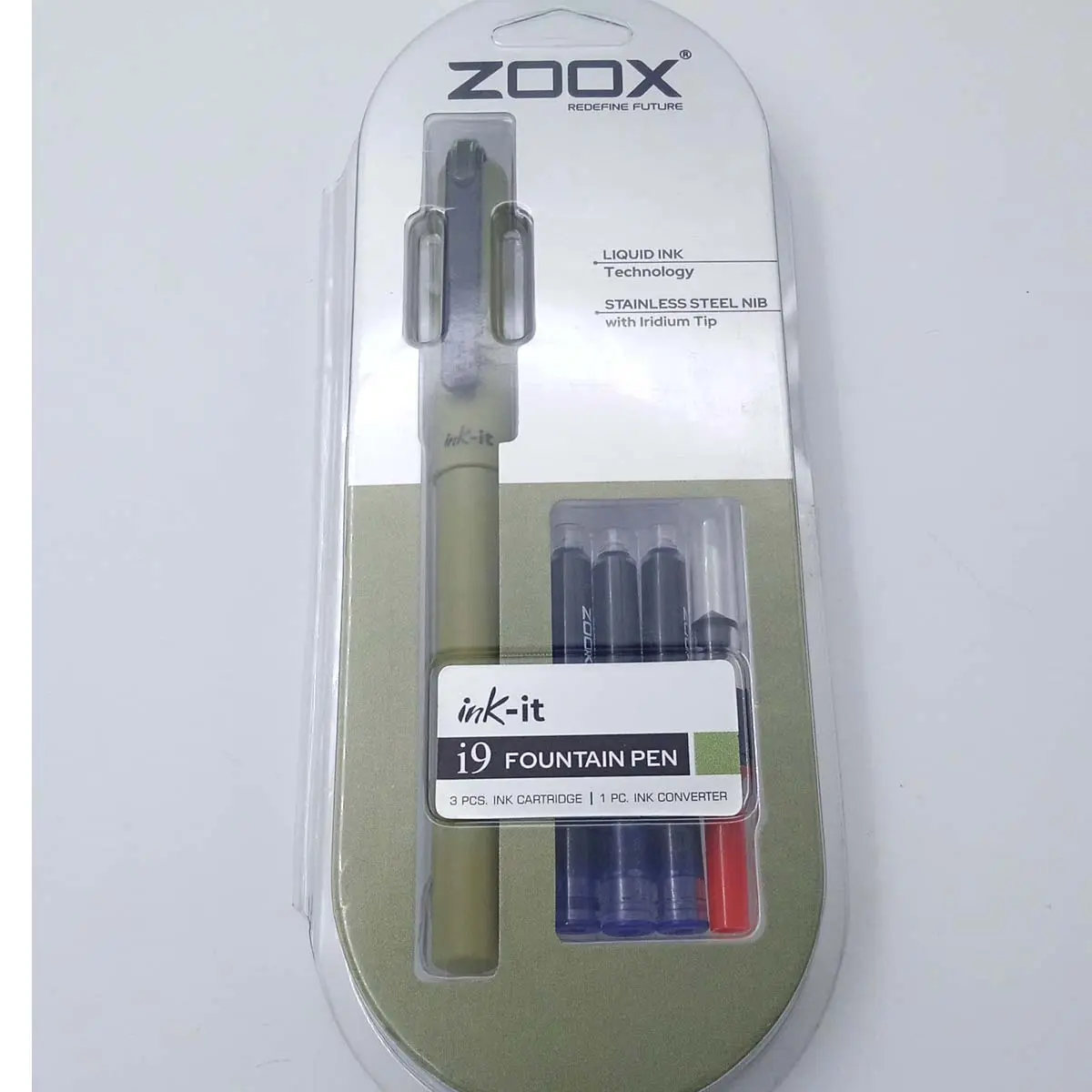 Flair Ink-it Zoox i9 Green with three ink Cartridge and ink