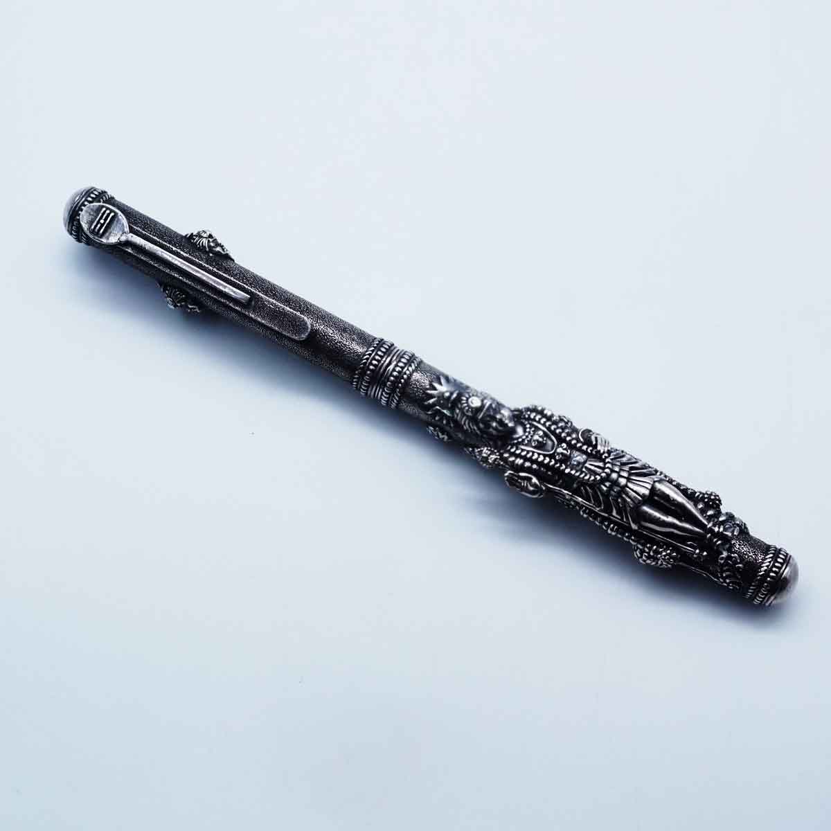penhouse.in Lord murugar oxidized Silver Design  Eyedropper Fountain Pen No. 51 Fine Nib SKU 26262