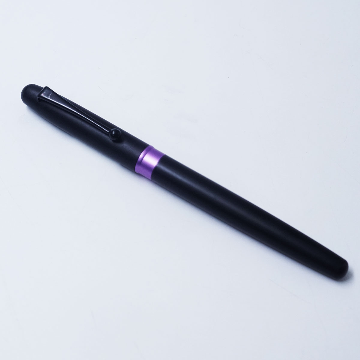 Yiren 3771 Matt Black Color Body Clip With Purple Trim EF Nib Converter Type Fountain Pen SKU 26488